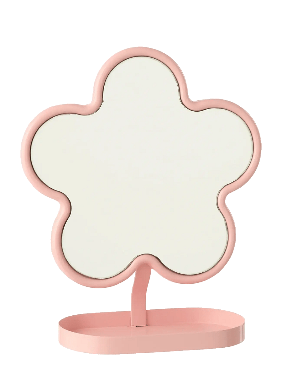J-Line - TABLE MIRROR FLOWER IRON LIGHT PINK - dekorationsdetaljer - pink - 0