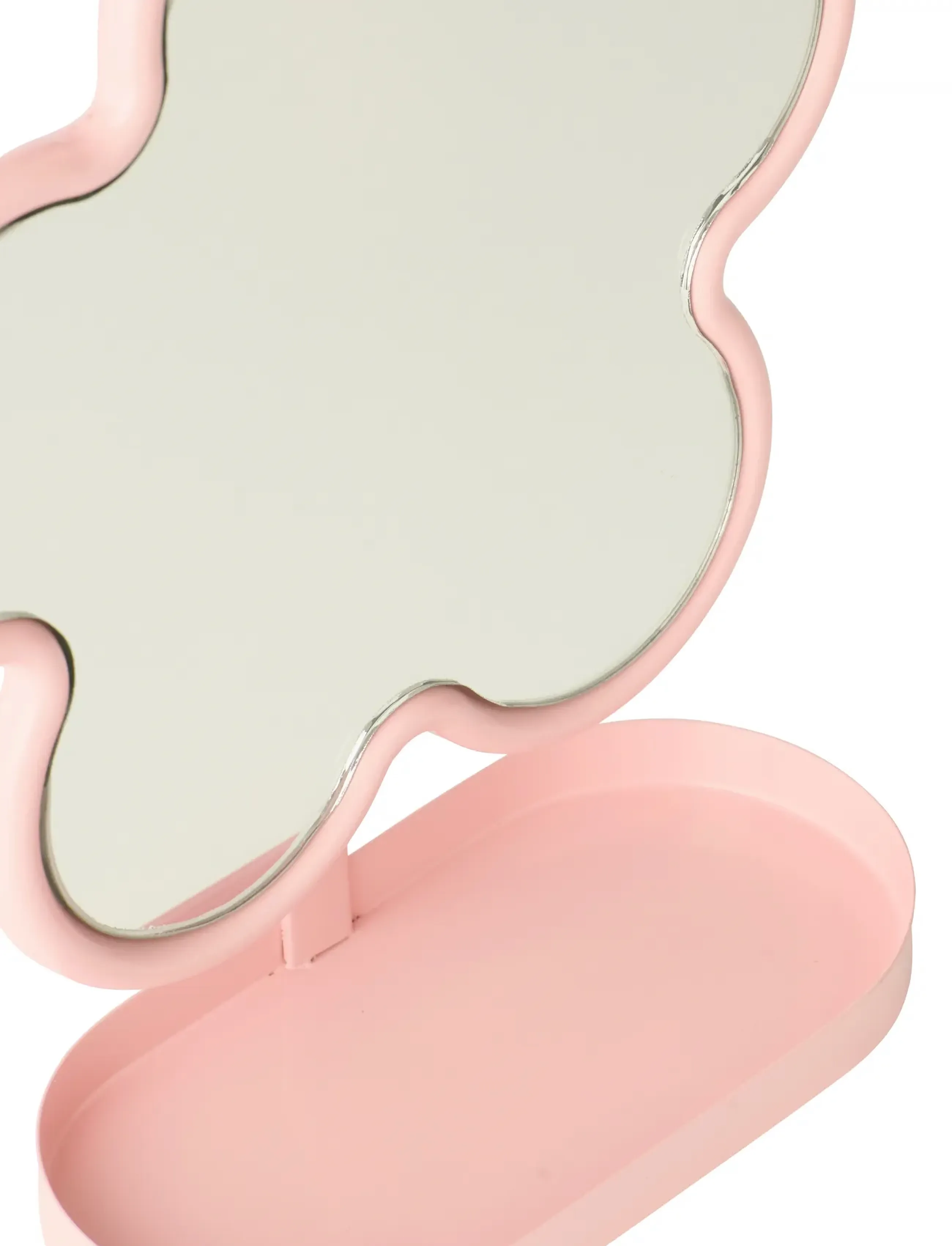 J-Line - TABLE MIRROR FLOWER IRON LIGHT PINK - decoratieve accessoires - pink - 1