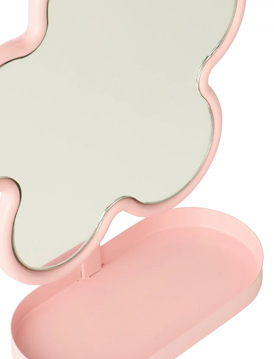 J-Line - TABLE MIRROR FLOWER IRON LIGHT PINK - dekorationsdetaljer - pink - 1