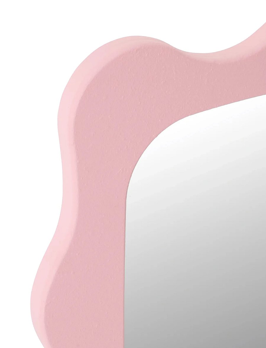 J-Line - WALL MIRROR WAVES MDF LIGHT PINK - dekorationsdetaljer - pink - 1