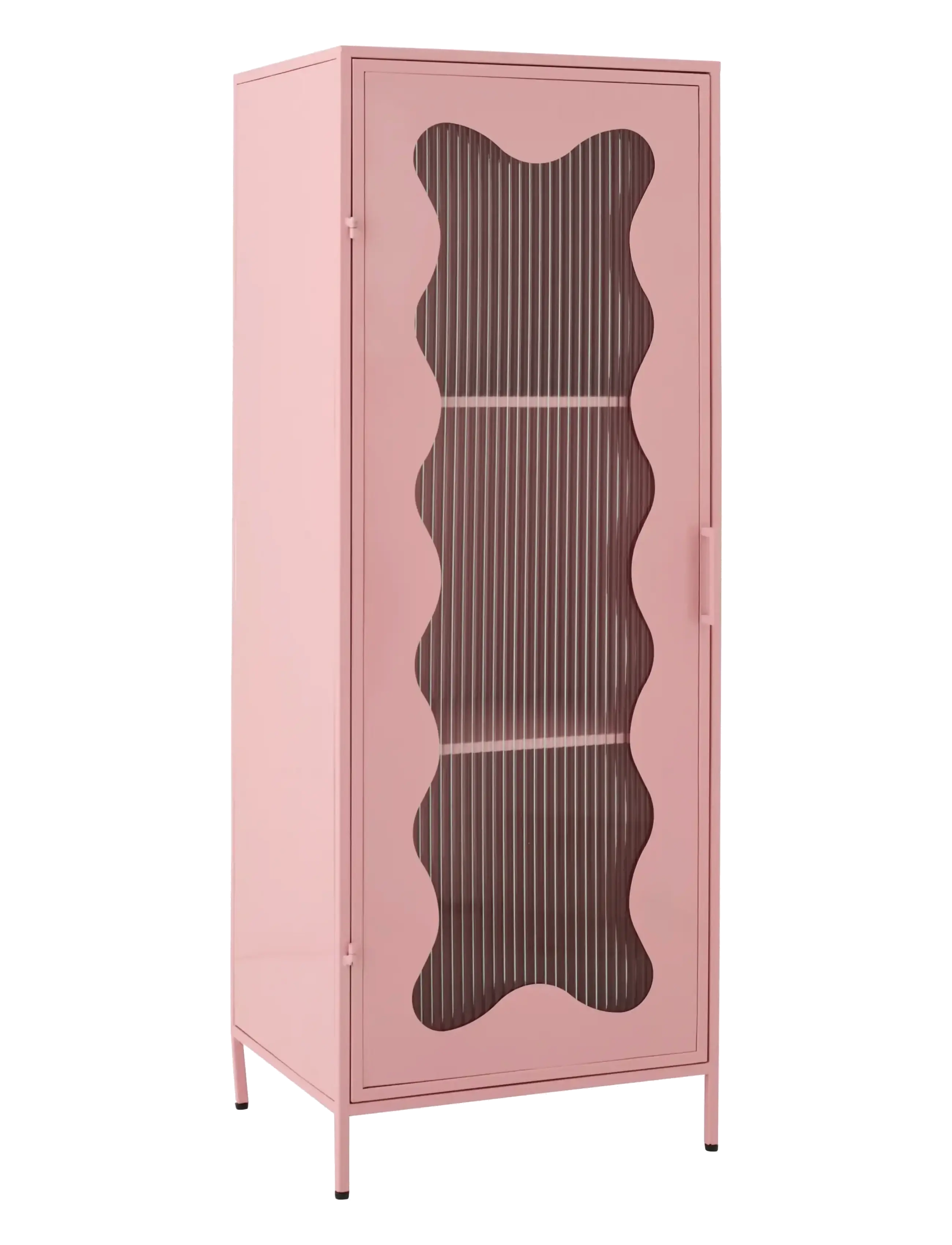 J-Line CABINET WAVES IRON/GLASS LIGHT PINK - Back to school - PINK / pink/rose