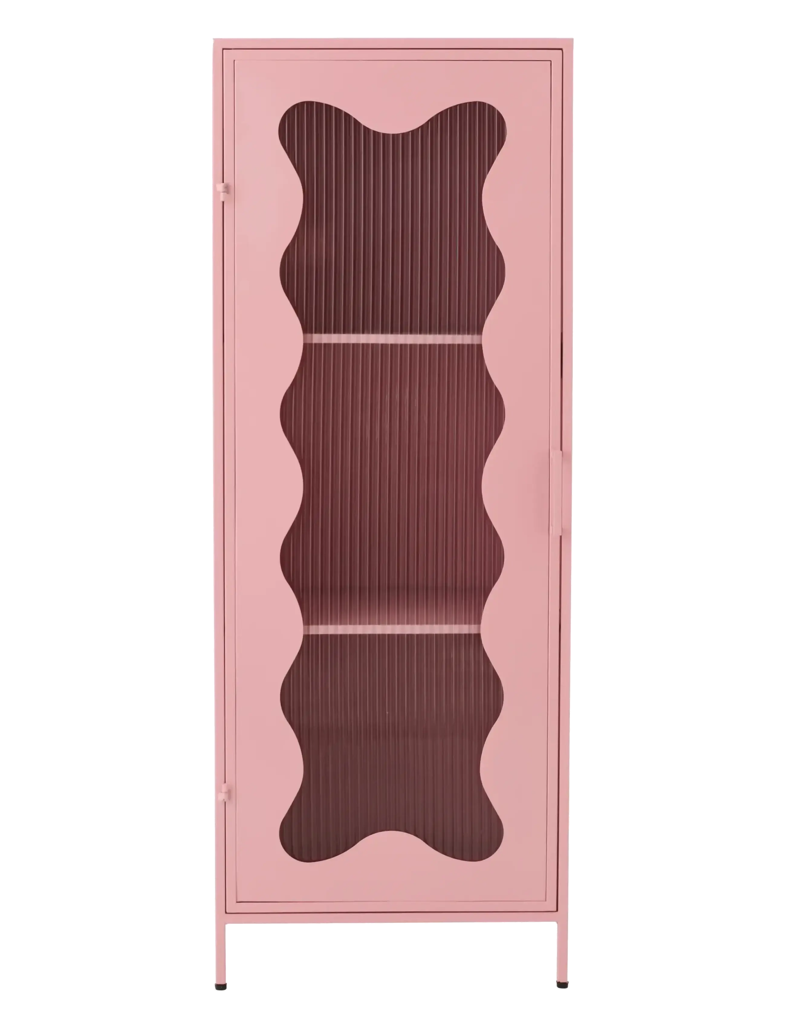 J-Line - CABINET WAVES IRON/GLASS LIGHT PINK - förvaringsmöbler - pink - 2