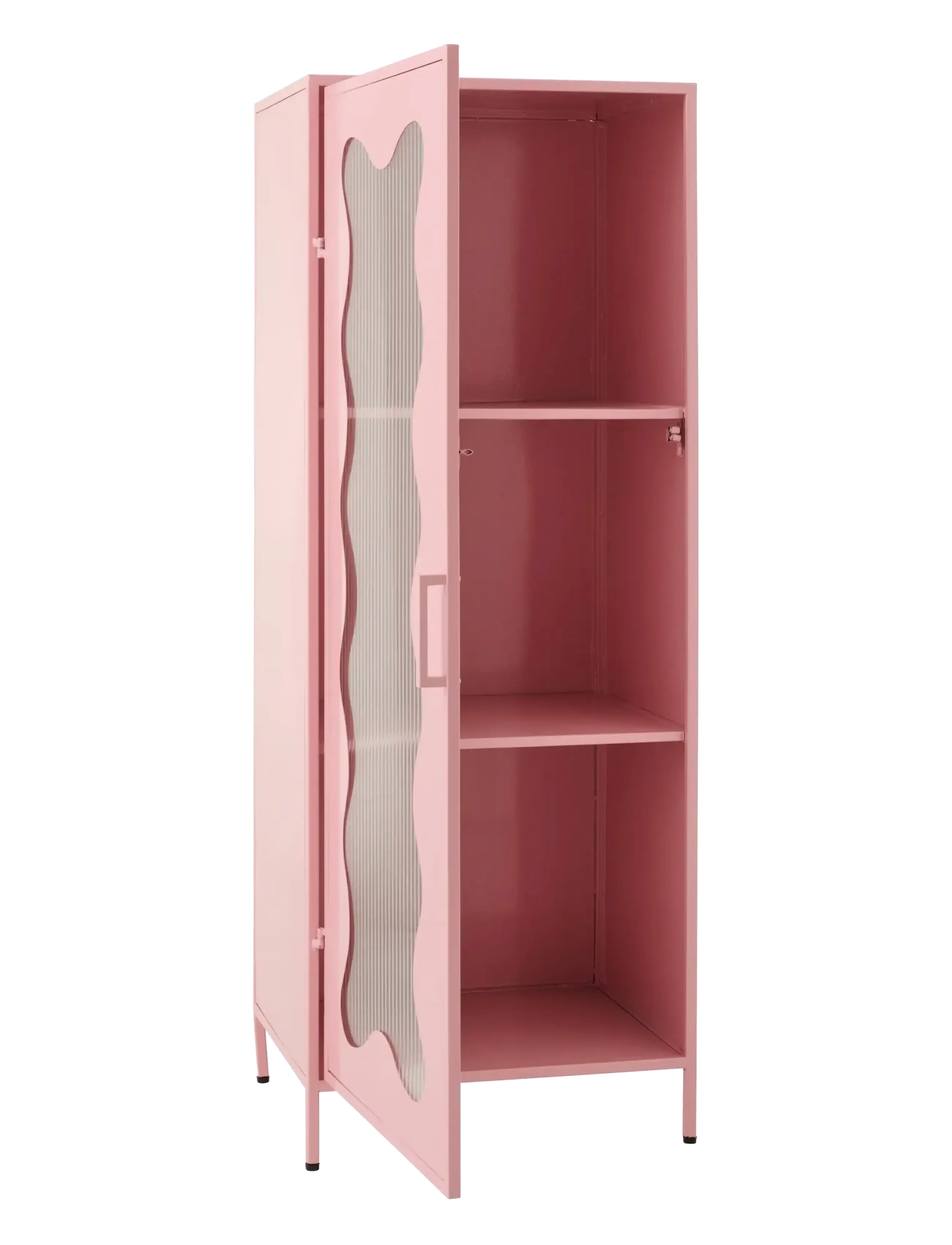 J-Line - CABINET WAVES IRON/GLASS LIGHT PINK - förvaringsmöbler - pink - 5