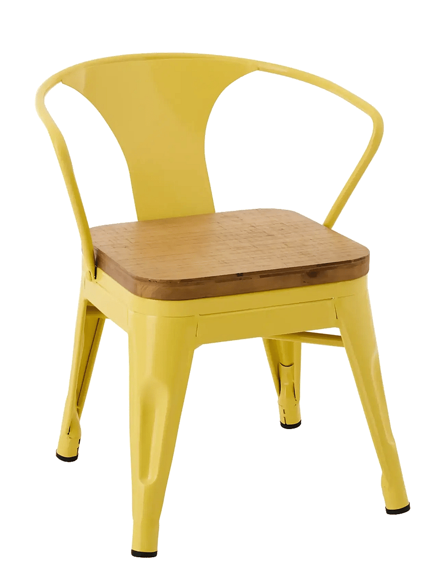 J-Line - KIDS CHAIR EVI IRON/PLYWOOD YELLOW - chaises et tabourets - yellow - 1
