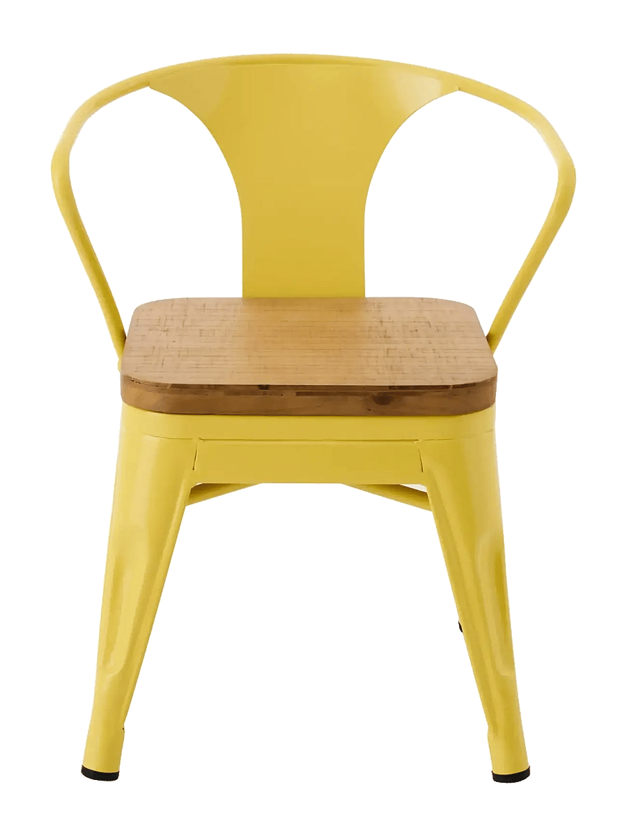 J-Line - KIDS CHAIR EVI IRON/PLYWOOD YELLOW - chaises et tabourets - yellow - 2