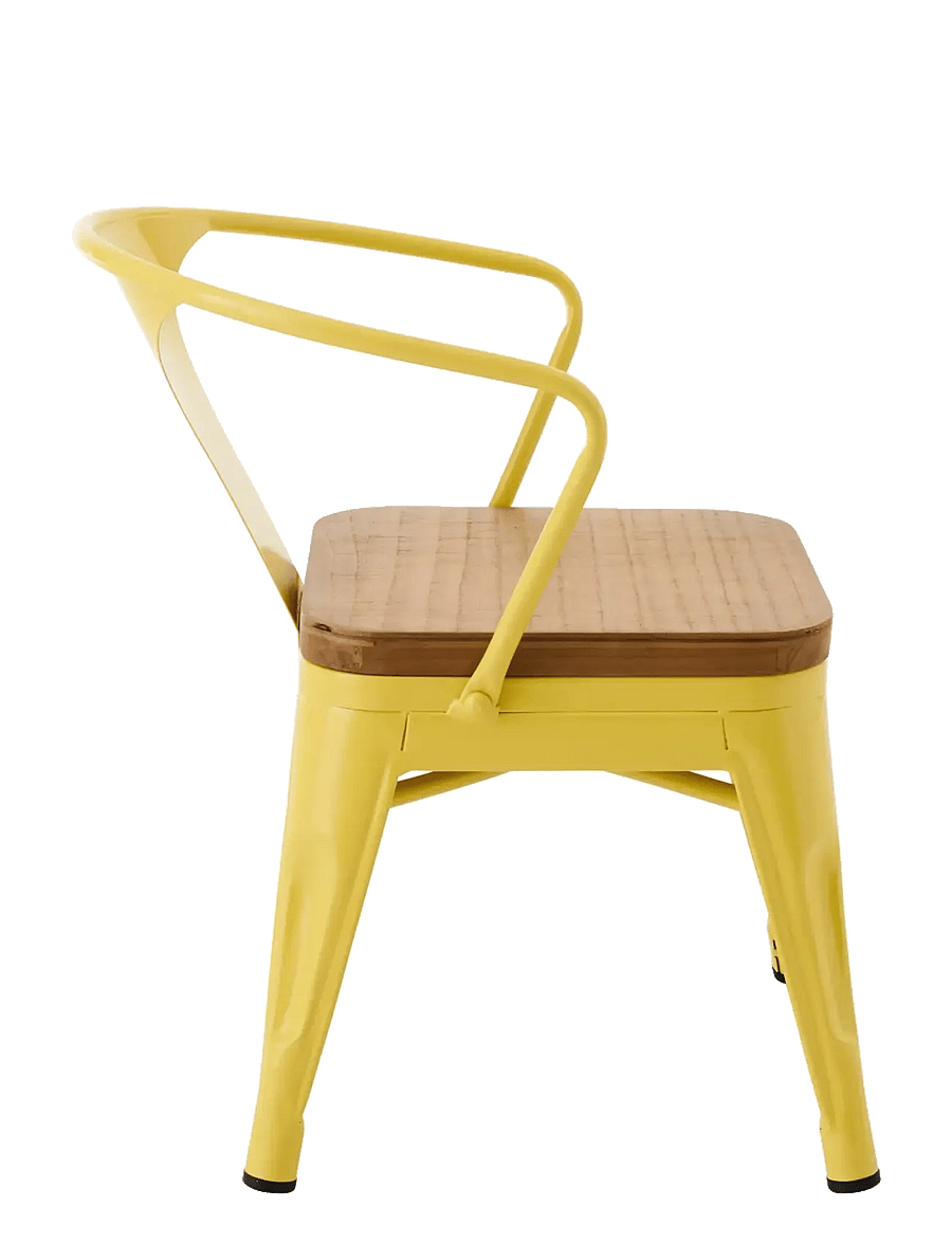 J-Line - KIDS CHAIR EVI IRON/PLYWOOD YELLOW - chaises et tabourets - yellow - 3