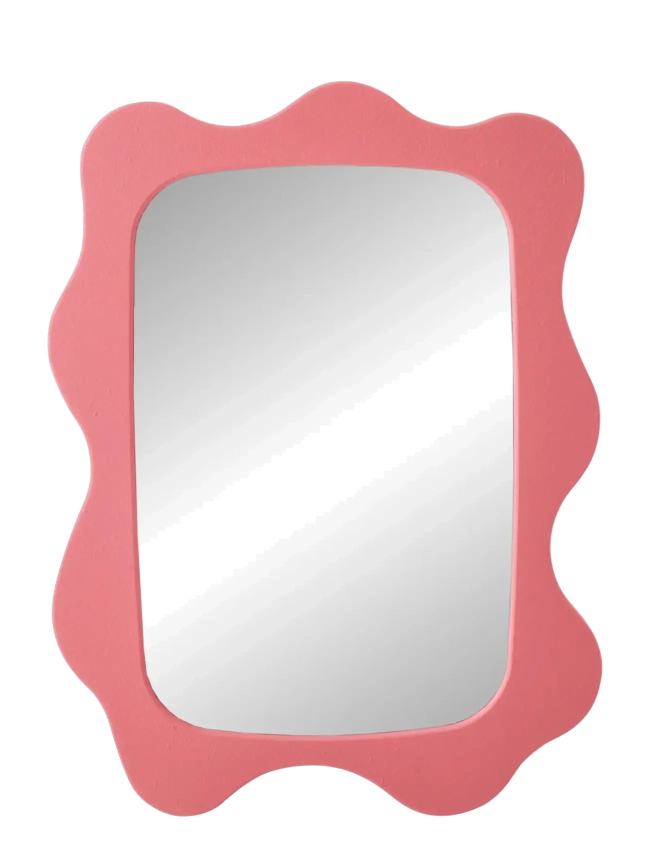 J-Line Wall Mirror Waves Mdf Dark Pink, Vægspejl, Pink, Str: ONE SIZE