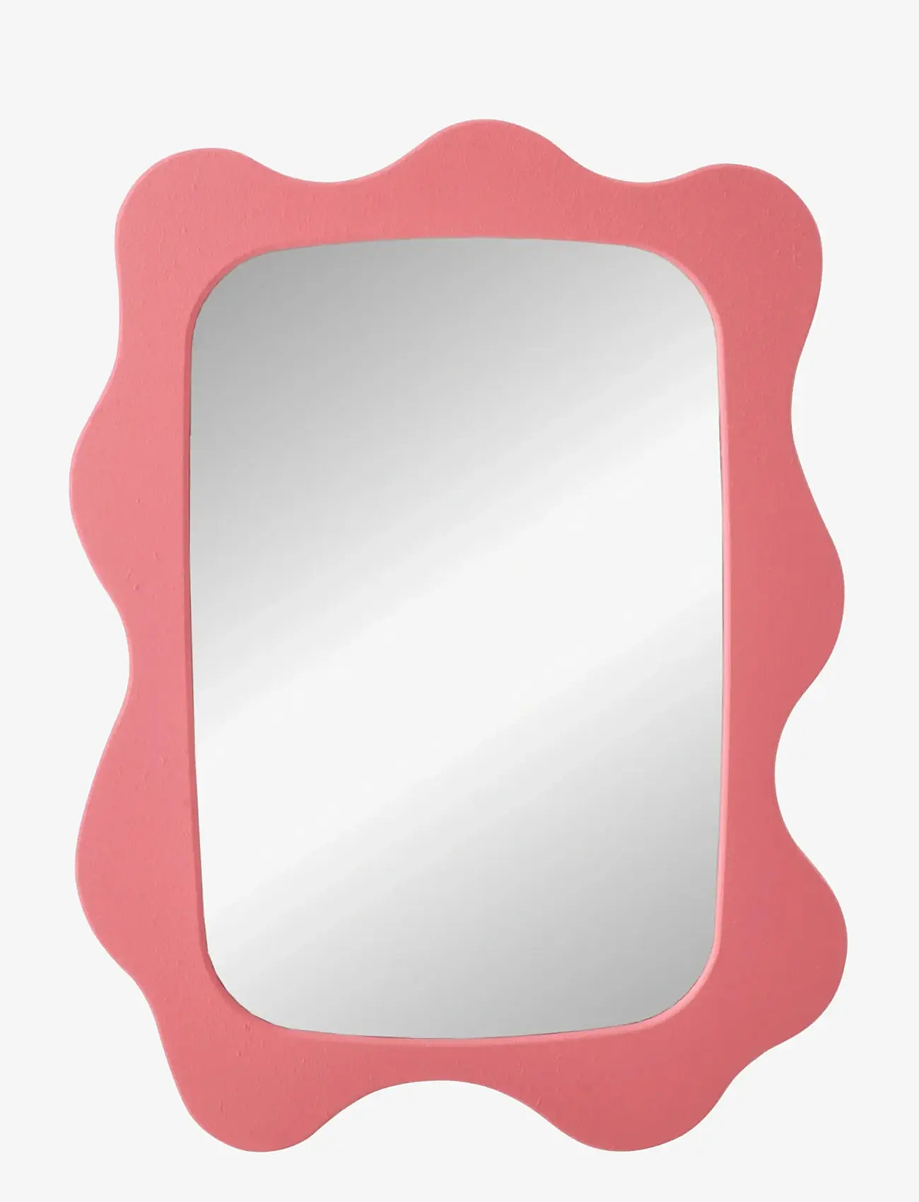 J-Line - WALL MIRROR WAVES MDF DARK PINK - dekorative wohnaccessoires - pink - 1