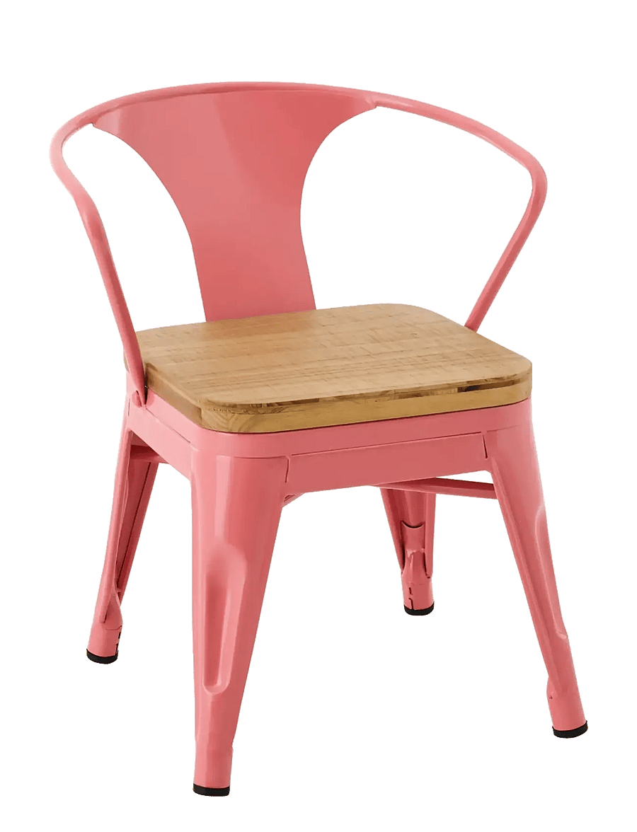 J-Line - KIDS CHAIR EVI IRON/PLYWOOD DARK PINK - stühle & hocker - pink - 1