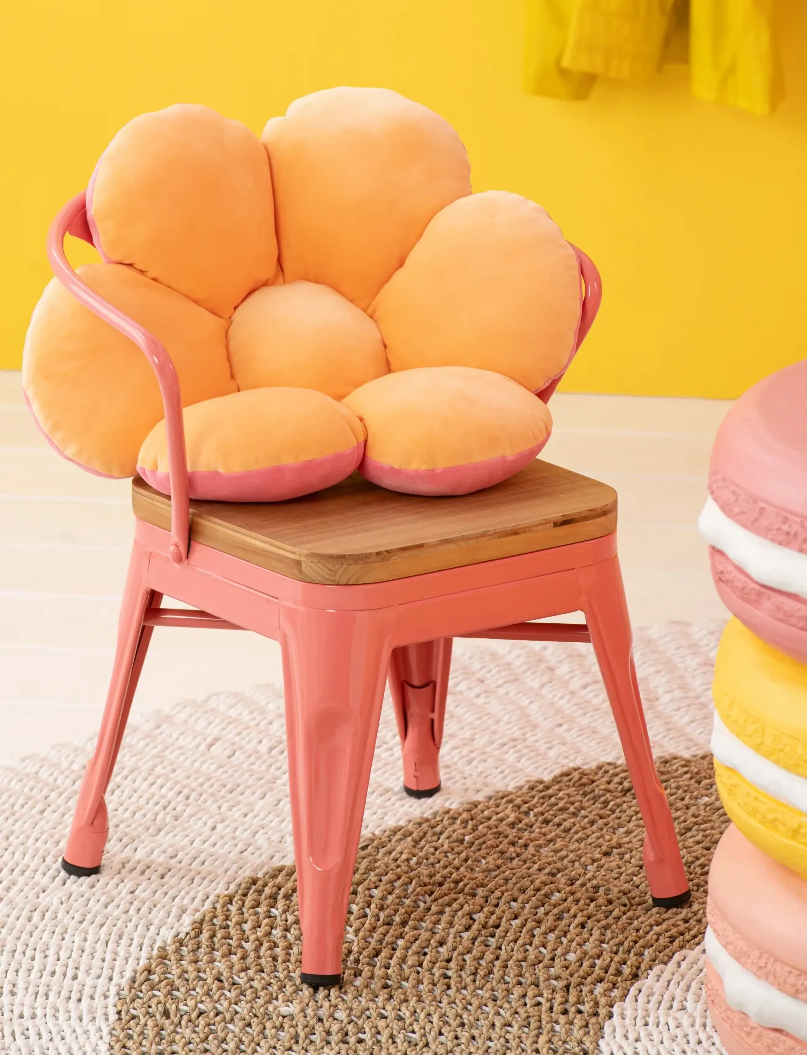 J-Line Kids Chair Evi Iron/Plywood Dark Pink, One Size, Furniture, Rosa - Chairs & Stools, Kinder