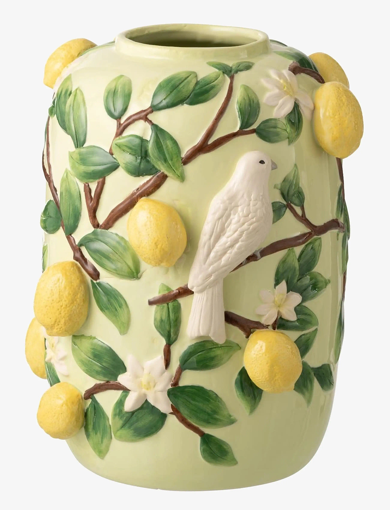 J-Line - VASE BIRD/LEMONS GRN/YELL L - vaser - green - 1