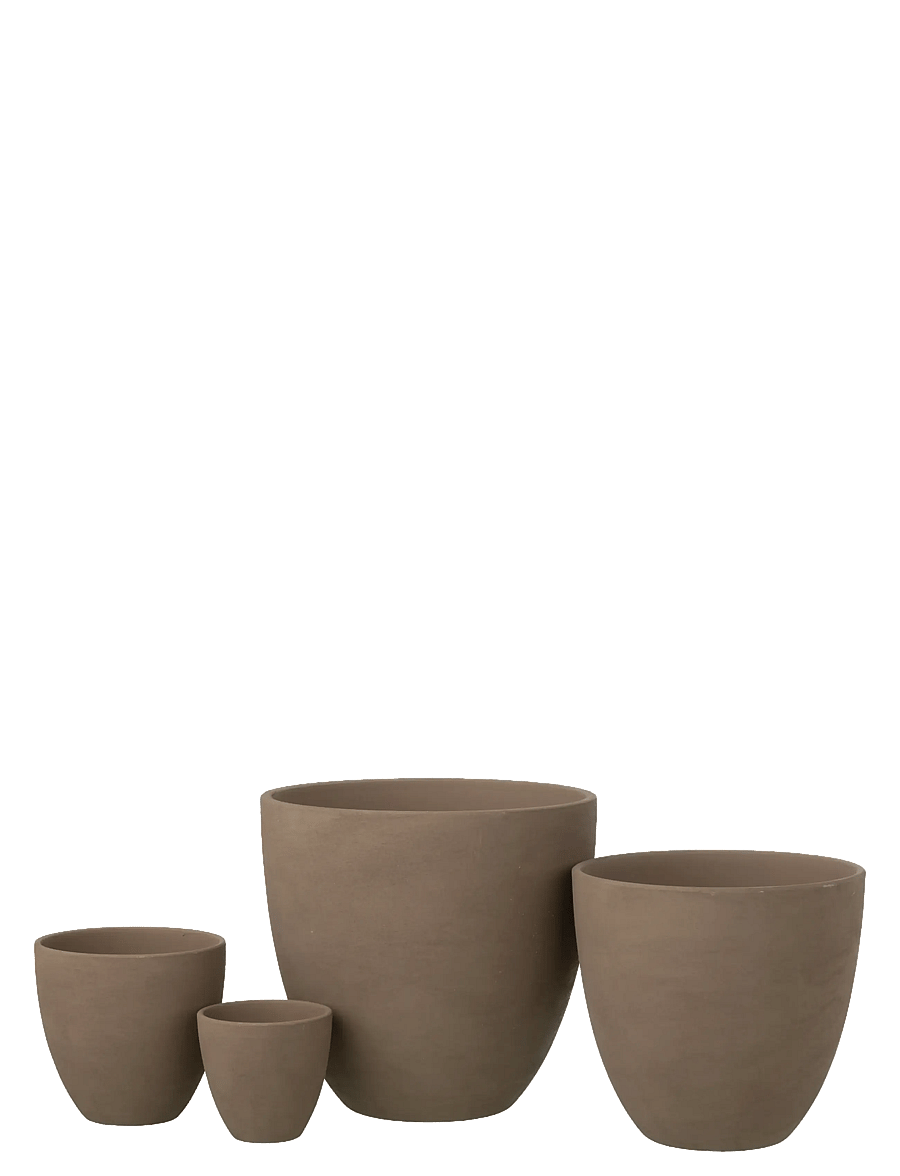 J-Line - FLOWERPOT ROUND POTTERY TAU XL - aia aksessuaarid - brown - 2