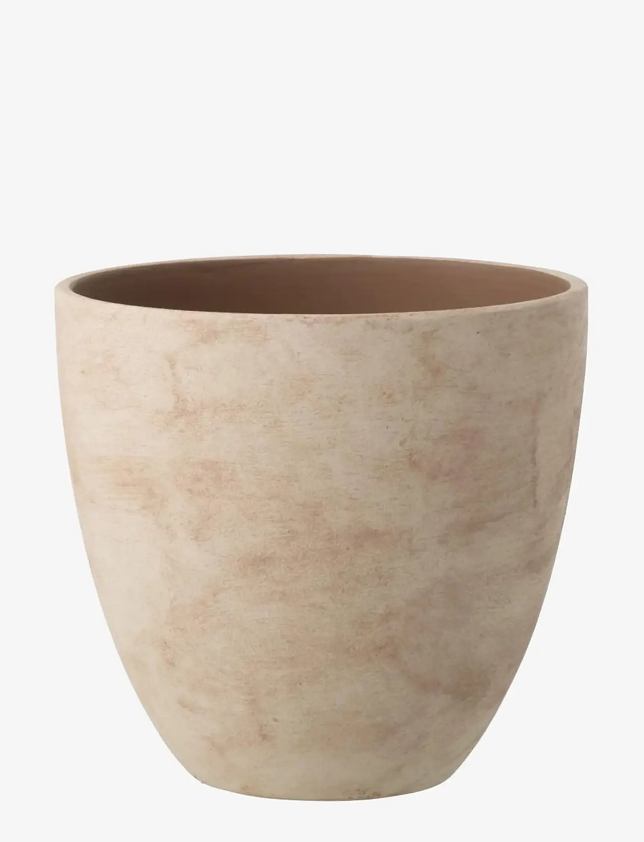 J-Line - FLOWERPOT ROUND POTTERY BEI L - gartenzubehör - beige - 1