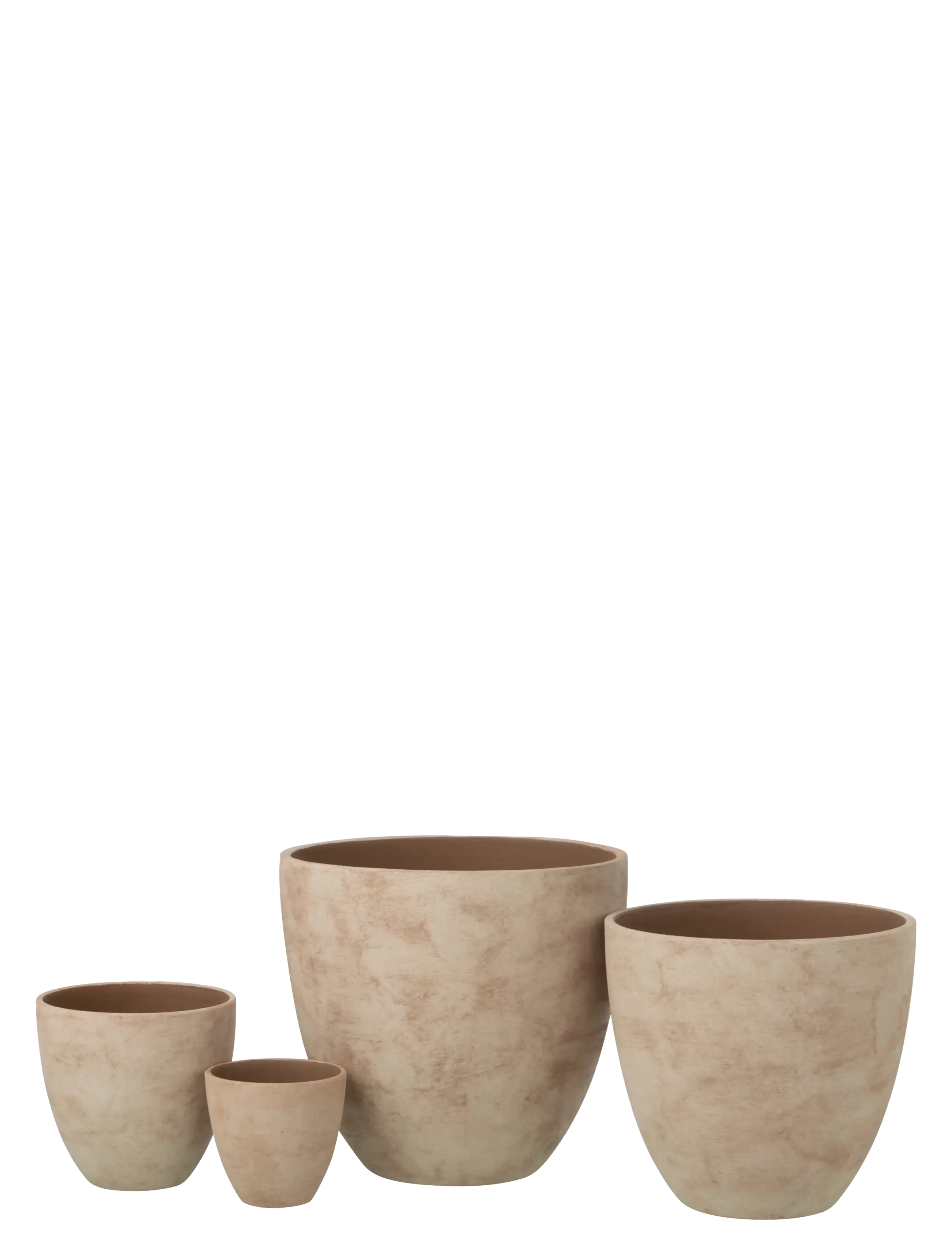 J-Line - FLOWERPOT ROUND POTTERY BEI L - aia aksessuaarid - beige - 2