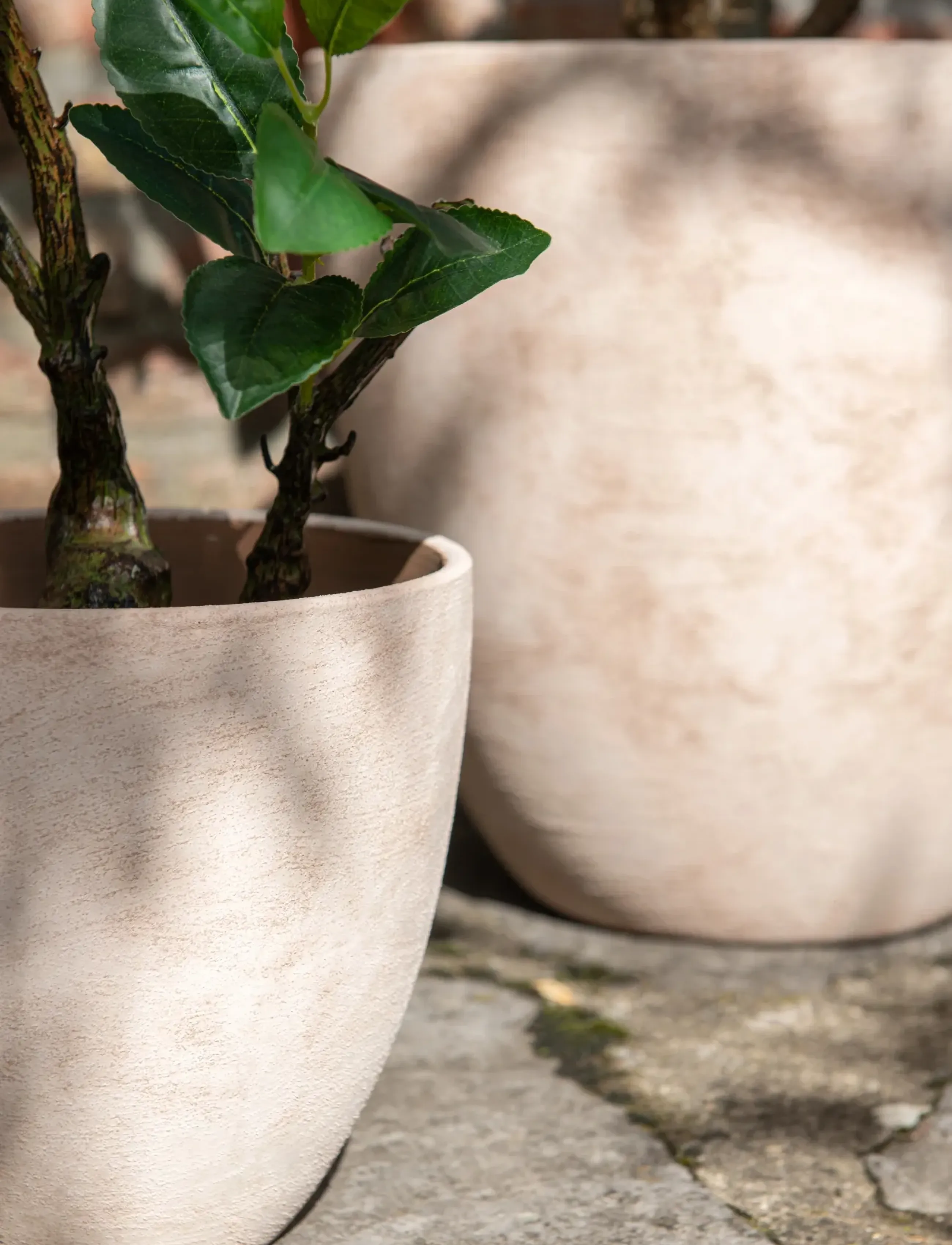 J-Line - FLOWERPOT ROUND POTTERY BEI XL - gartenzubehör - beige - 3