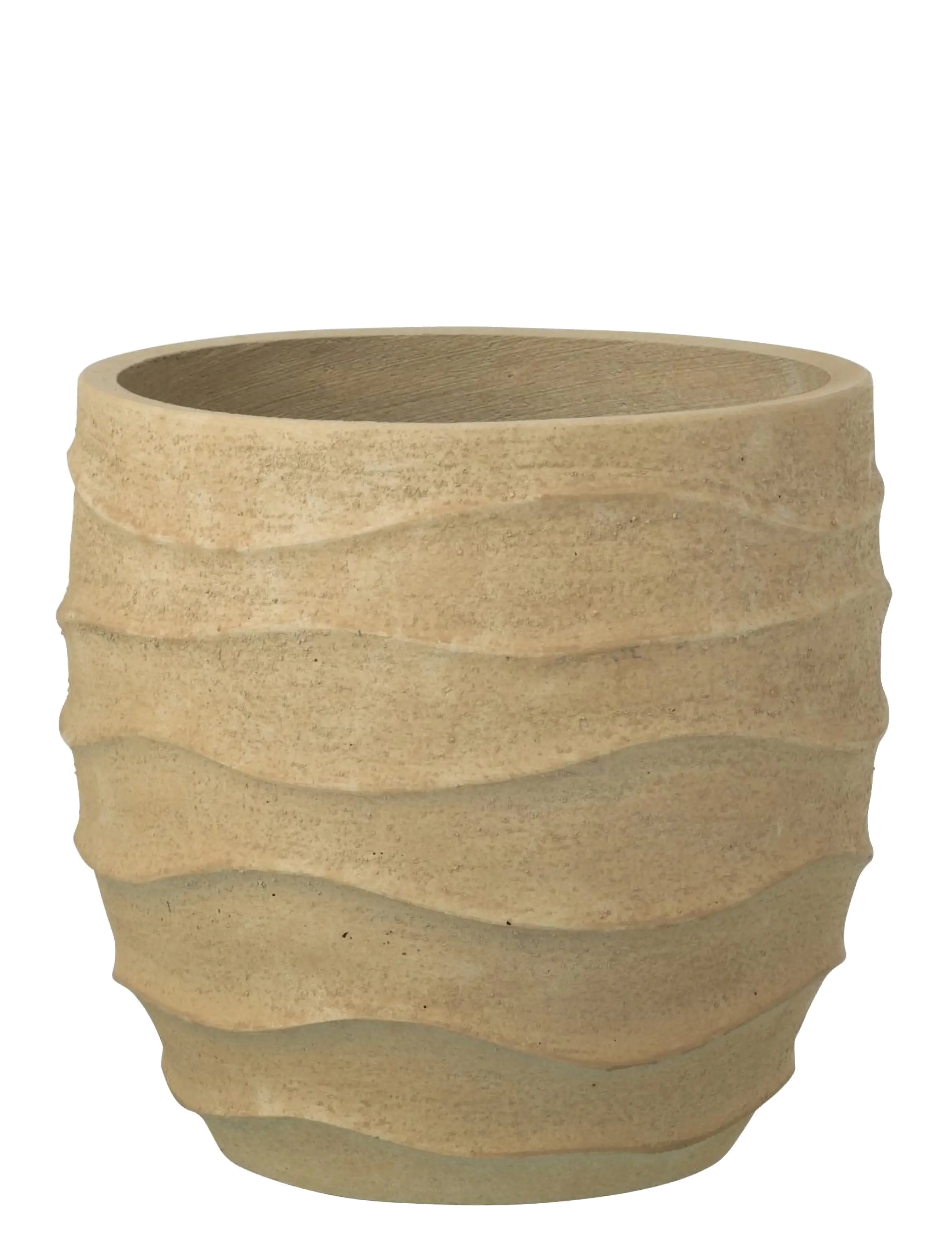 J-Line Flwrpot Waves+Outdoor Bei L, Flower Pots, Beige, Str: H38CM