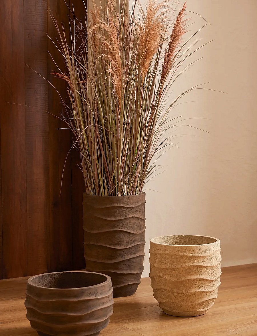 J-Line - FLWRPOT WAVES+OUTDOOR BEI L - accessoires de jardin - beige - 2