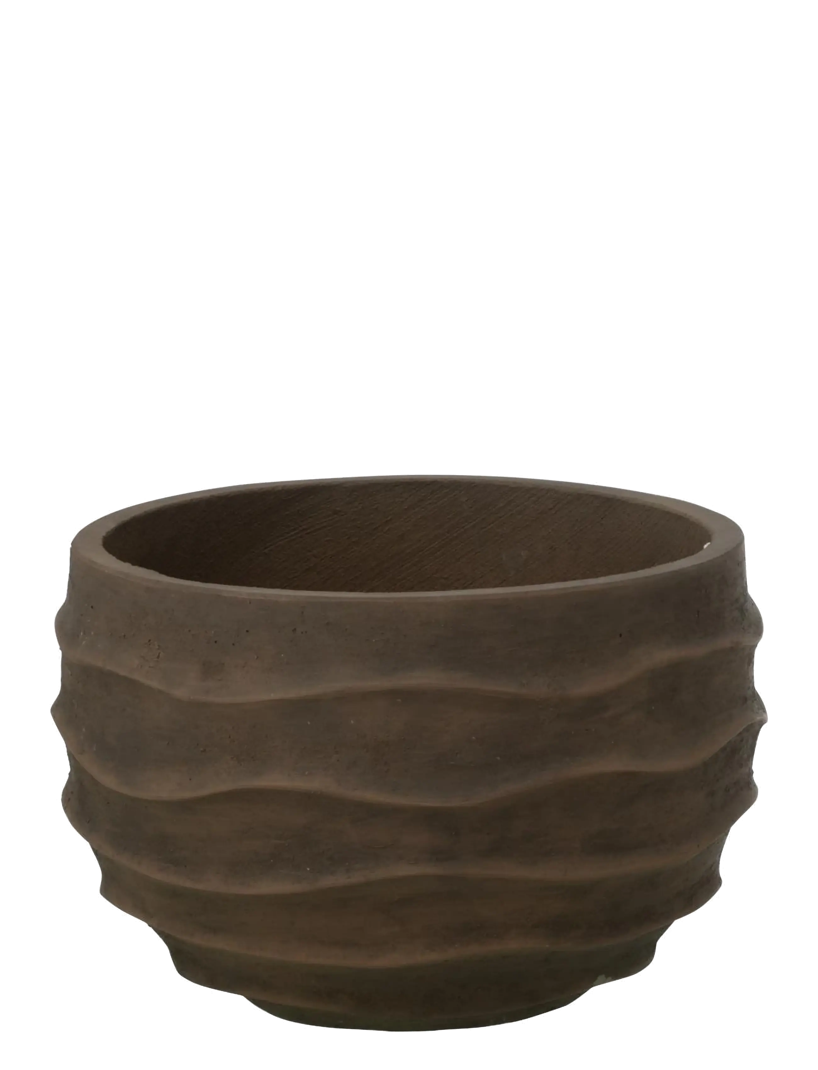 J-Line Flwrpot Waves+Outdoor Br S, Flower Pots, Brun, Str: H24.5CM