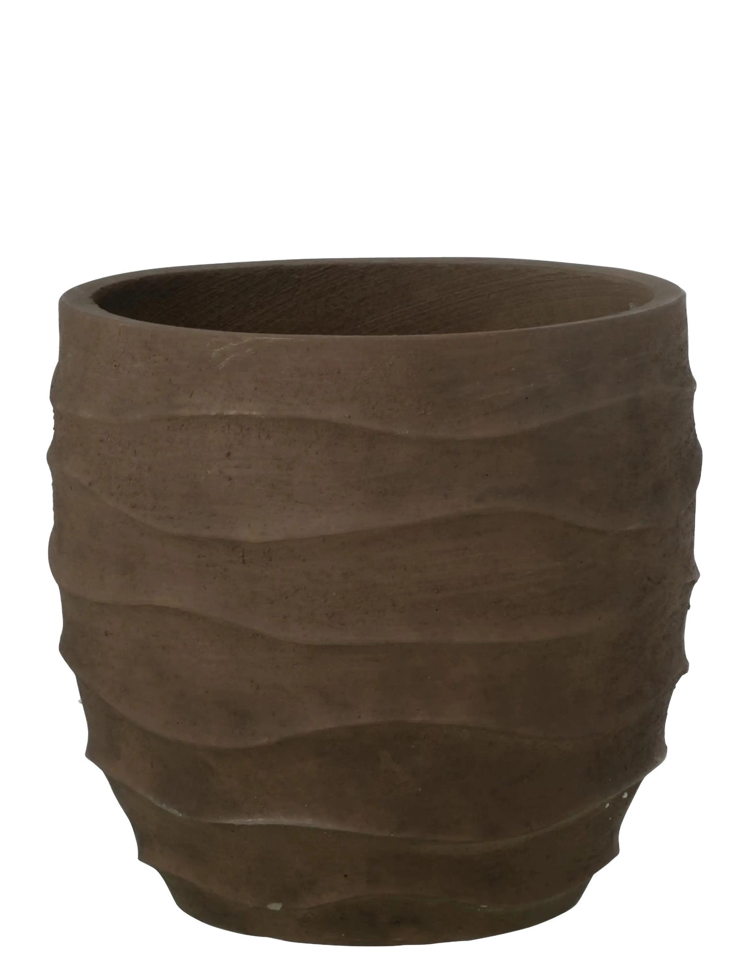 J-Line FLWRPOT WAVES+OUTDOOR BR L - Blumentöpfe - BROWN / brown