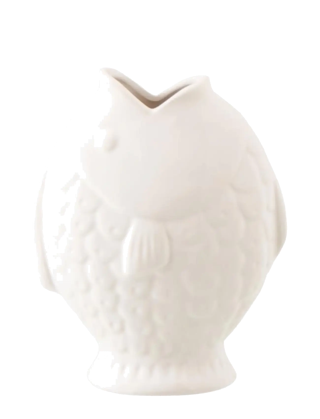 J-Line VASE FISH WIDE STONEWARE WHITE - Nyheter - WHITE / white