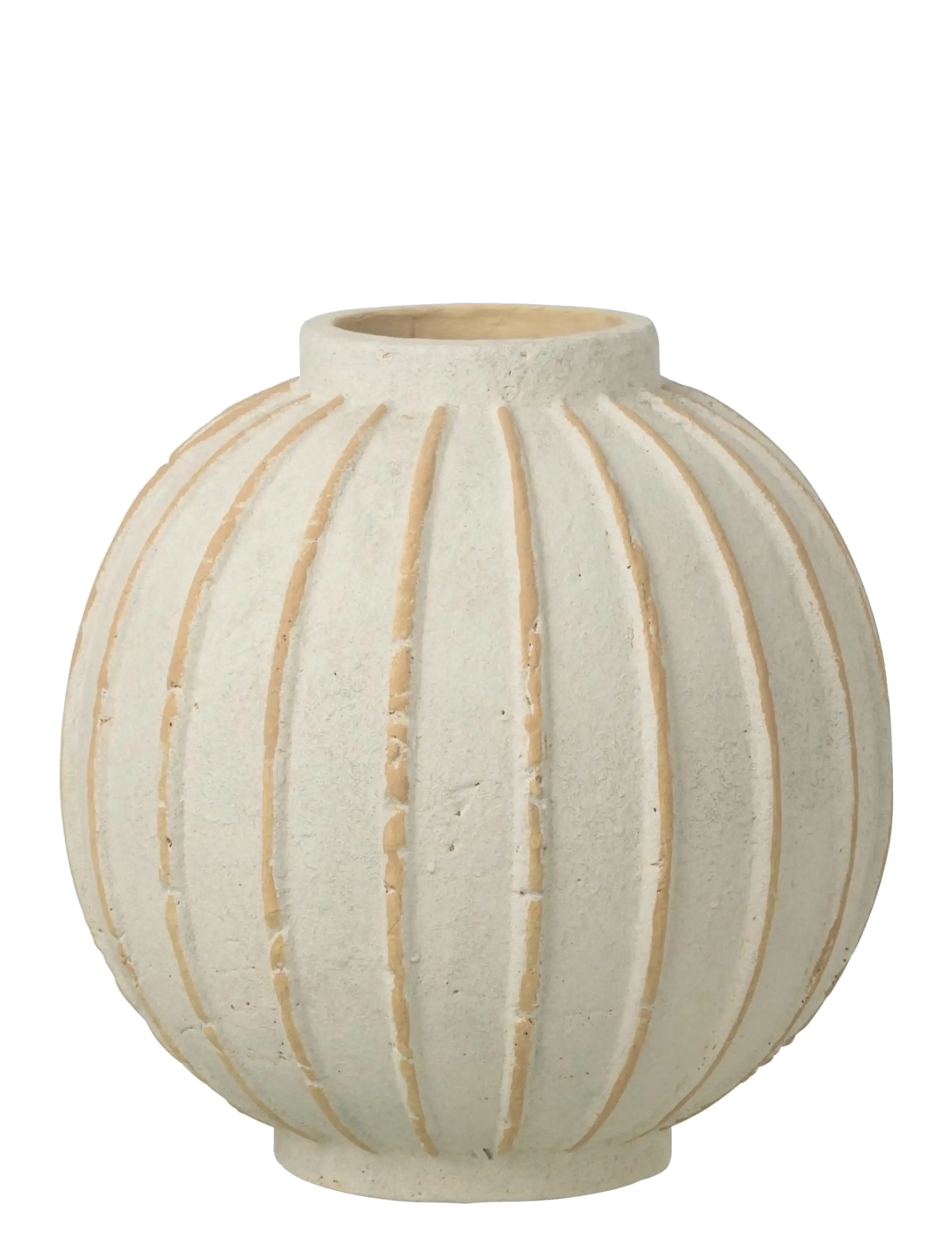 J-Line VASE BALL TERRAC WH/BEI L - Nyheter - WHITE / cream