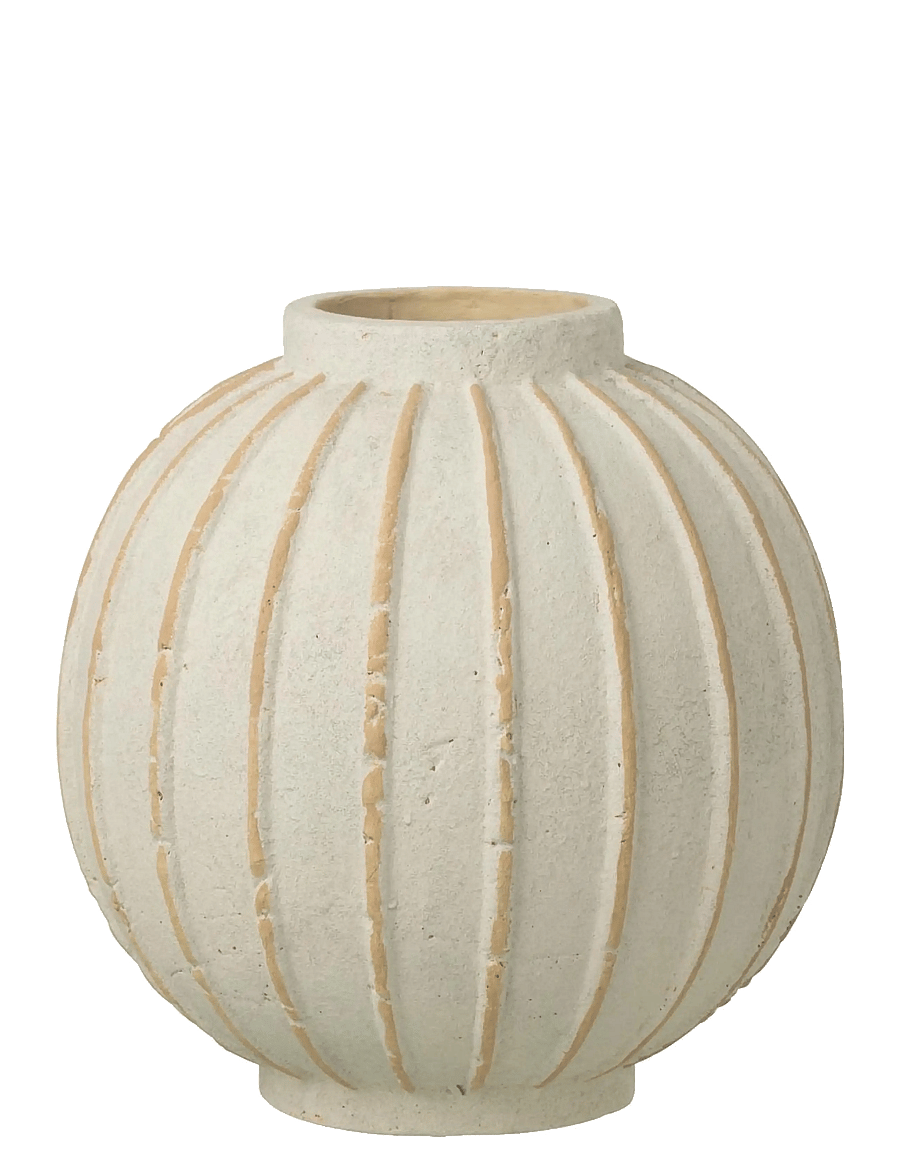 J-Line - VASE BALL TERRAC WH/BEI L - vaasid - white - 1