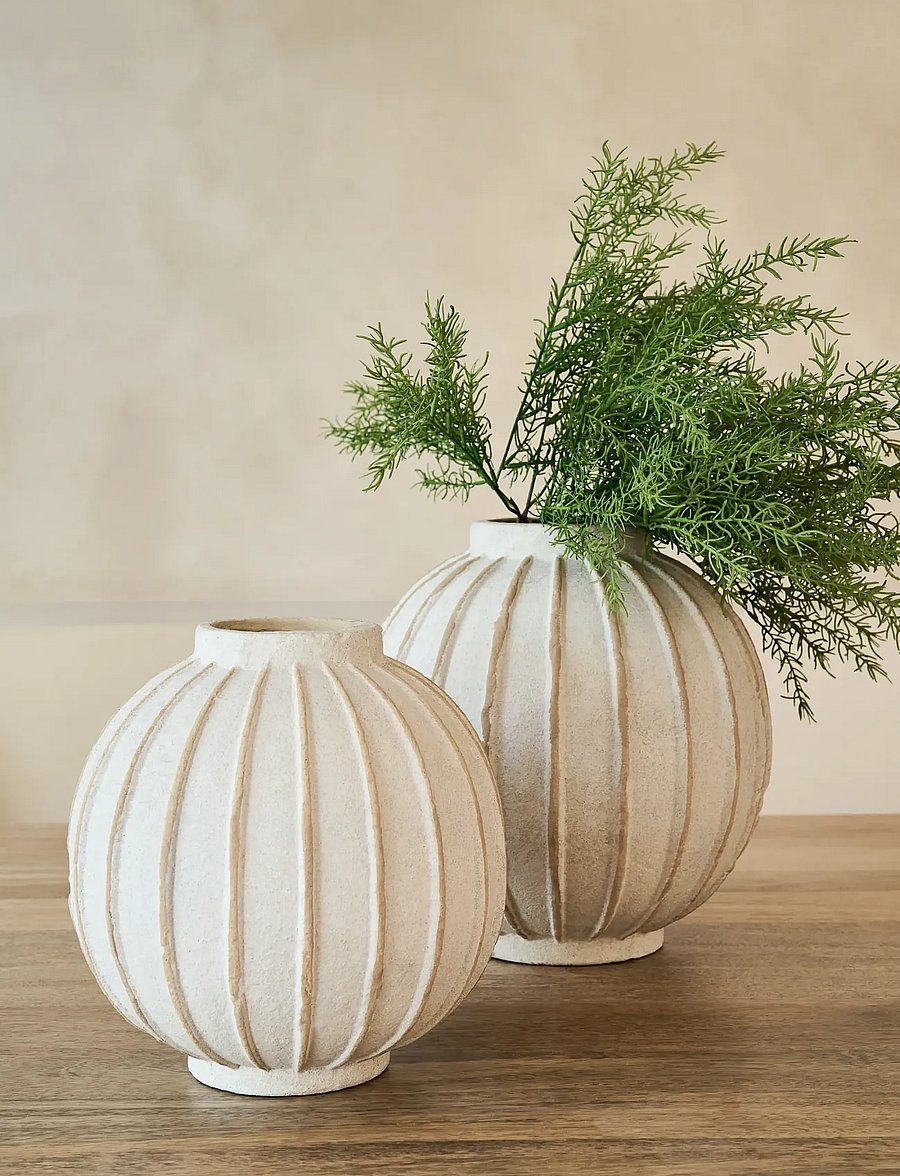 J-Line - VASE BALL TERRAC WH/BEI L - vaasid - white - 0