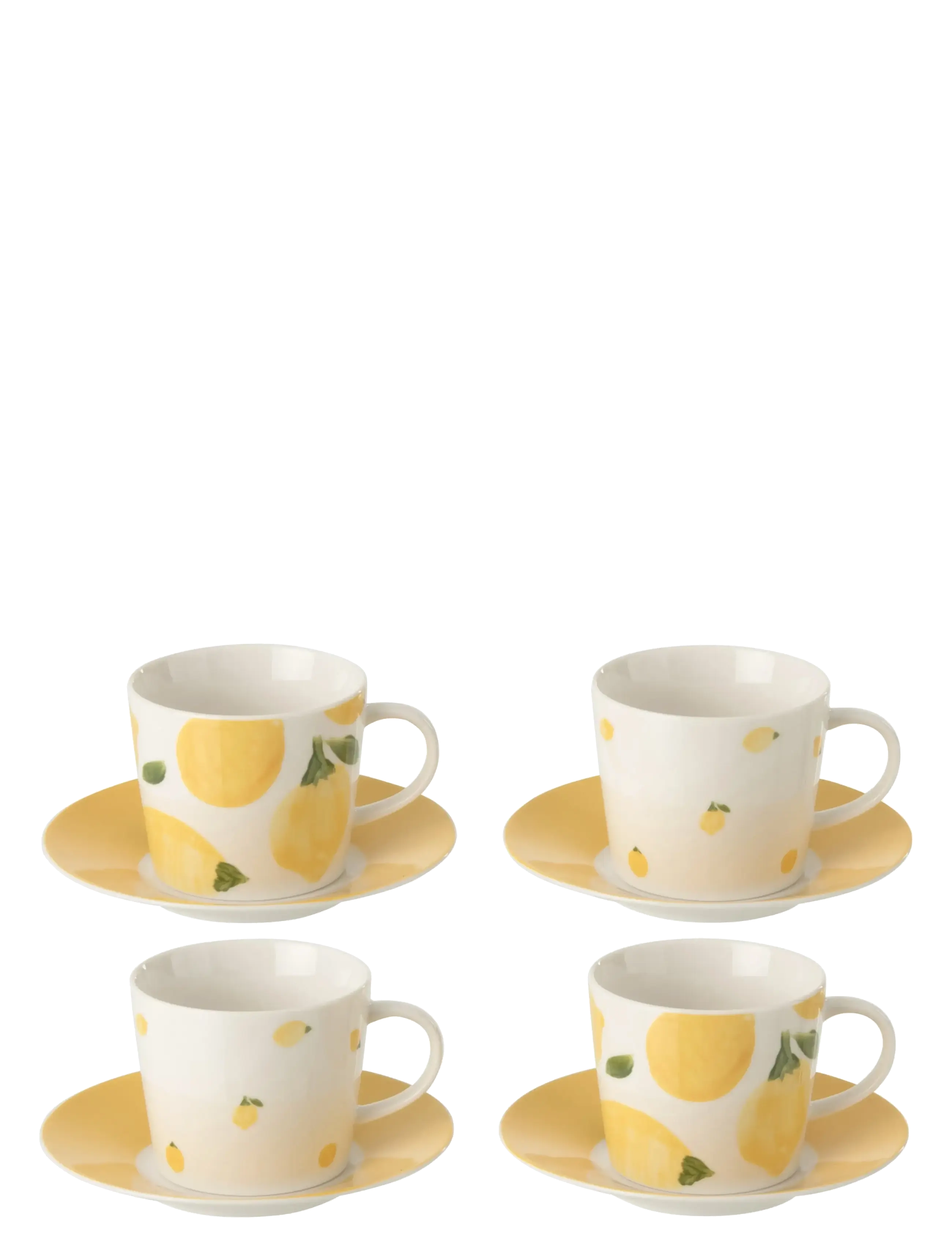 J-Line S/4 COFFEE CUP + SAUCER LEM WH/YELL L - Nyheter - WHITE / yellow