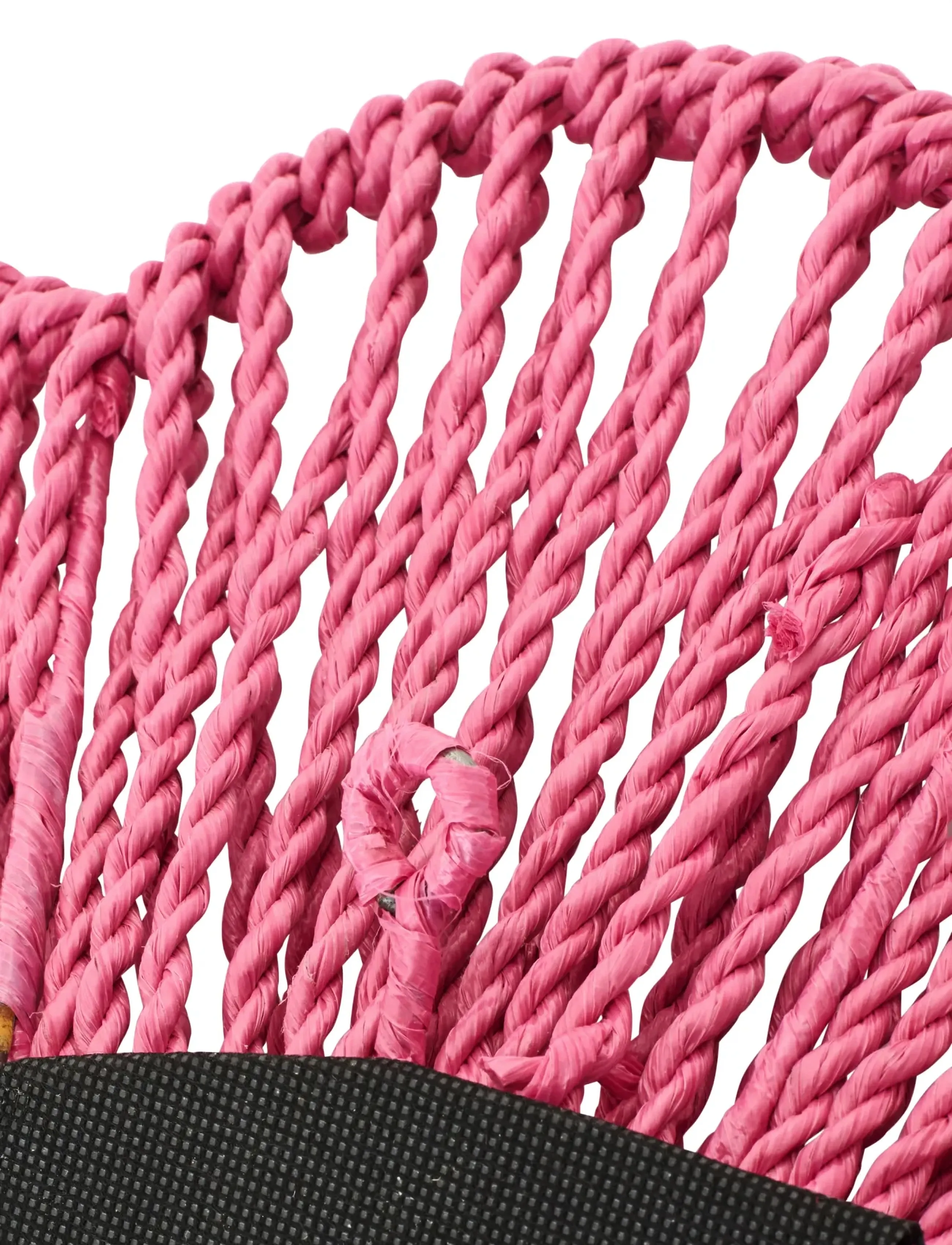 J-Line - WALL MIRROR RAFFIA DARK PINK - dekorative wohnaccessoires - pink - 2