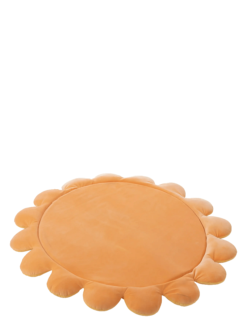 J-Line - PLAYMAT FLOWER POLYESTER ORANGE/YELLOW - runde tæpper - yellow - 1