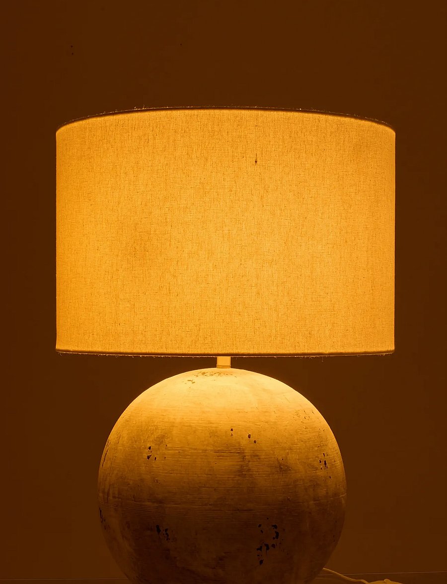 J-Line - TABLE LAMP BALL CERAMIC GREY - lampy na biurko - grey - 0
