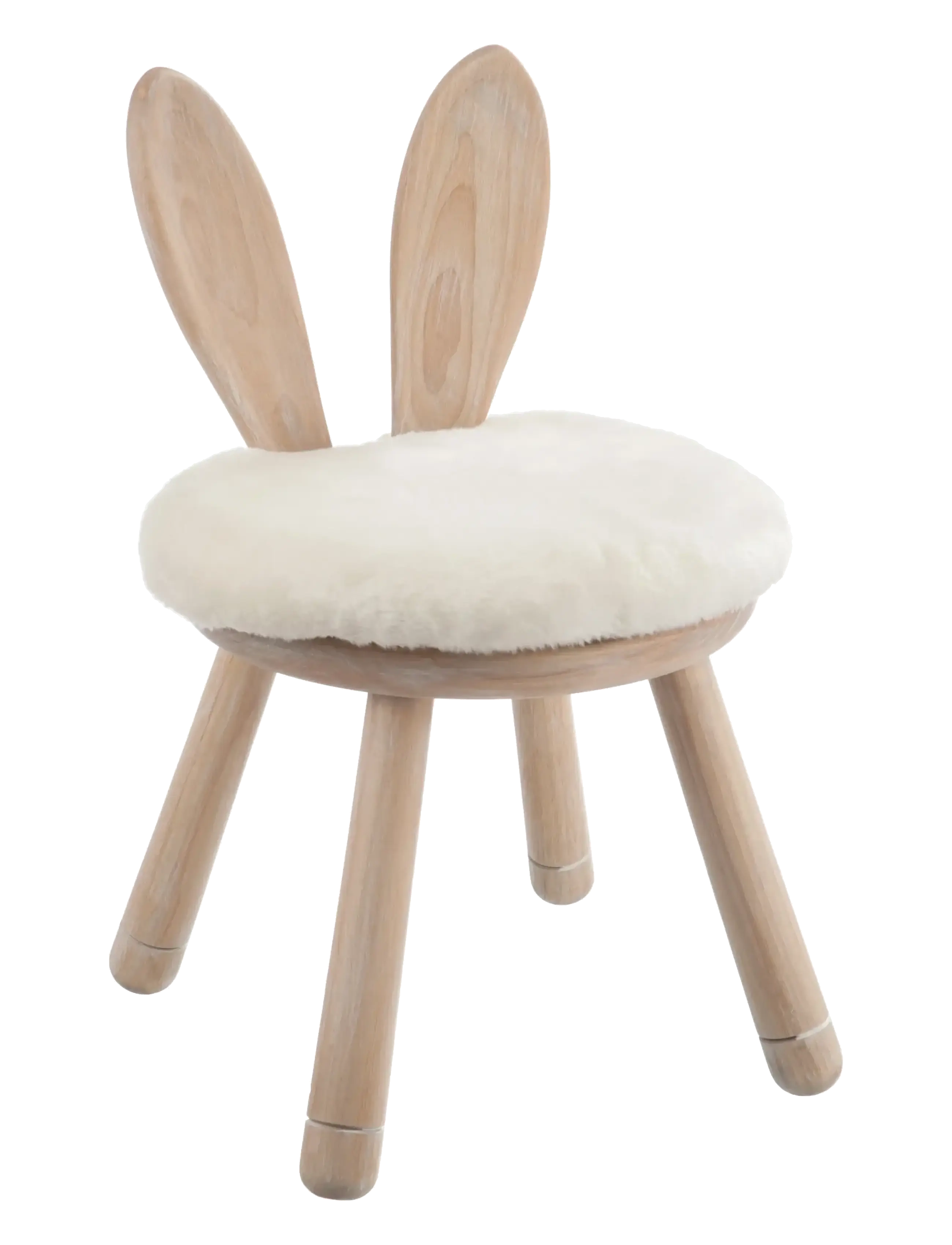 J-Line Chair Ear Rabbit Wood Natural, Stol & Stools, Str: ONE SIZE