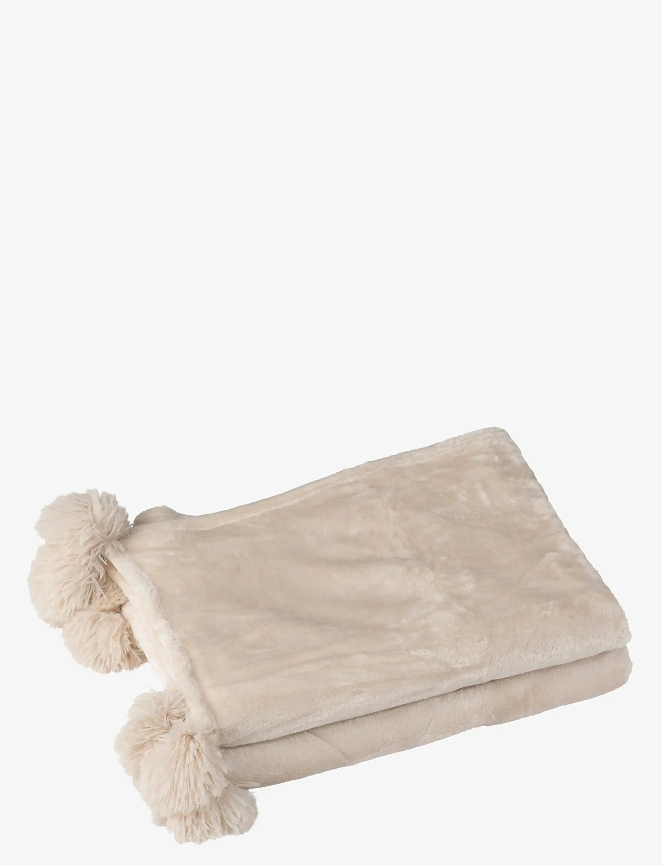 J-Line - PLAID POMPOM POLYESTER LIGHT BEIGE - tekid - beige - 1