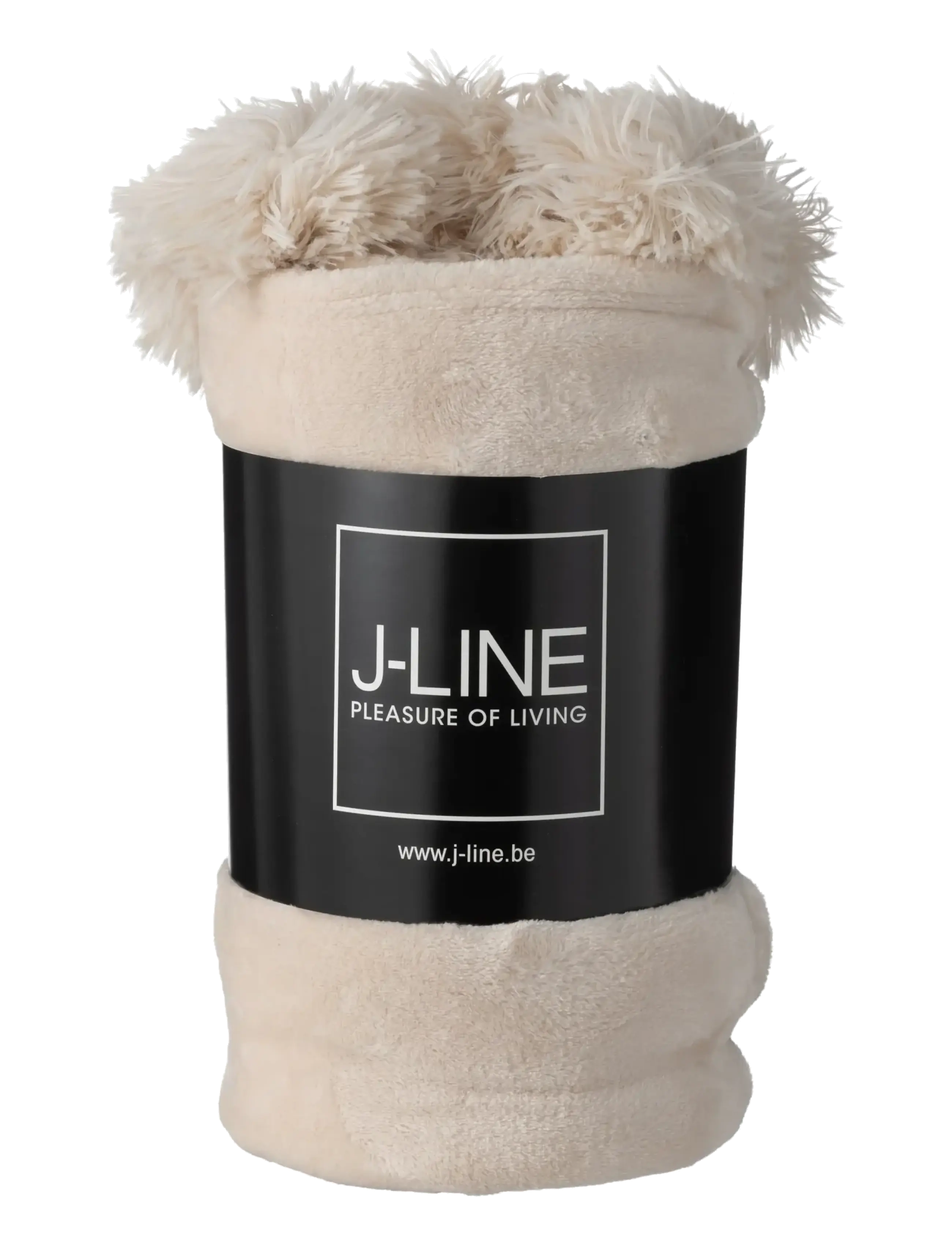 J-Line - PLAID POMPOM POLYESTER LIGHT BEIGE - filtar - beige - 2