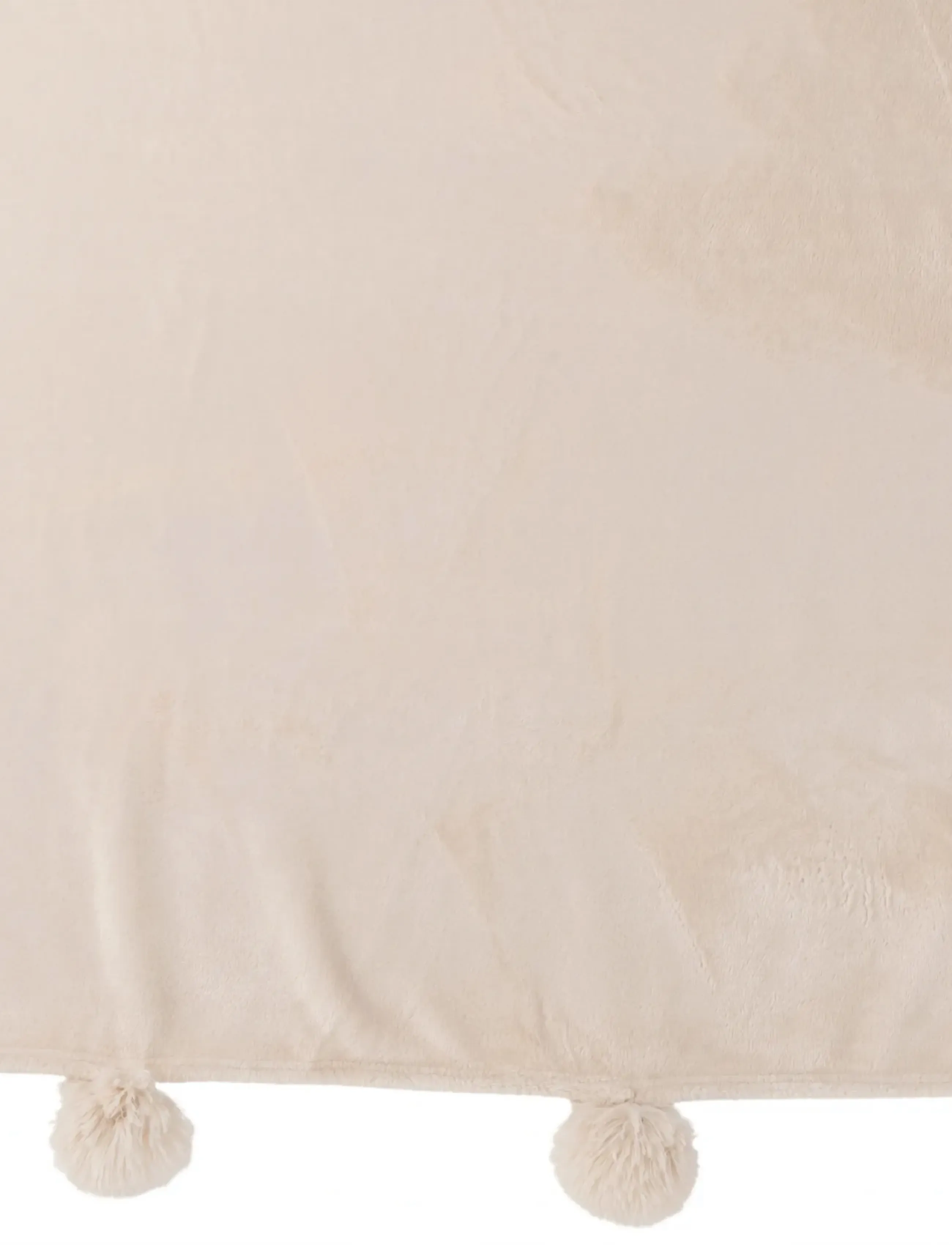 J-Line - PLAID POMPOM POLYESTER LIGHT BEIGE - filtar - beige - 4