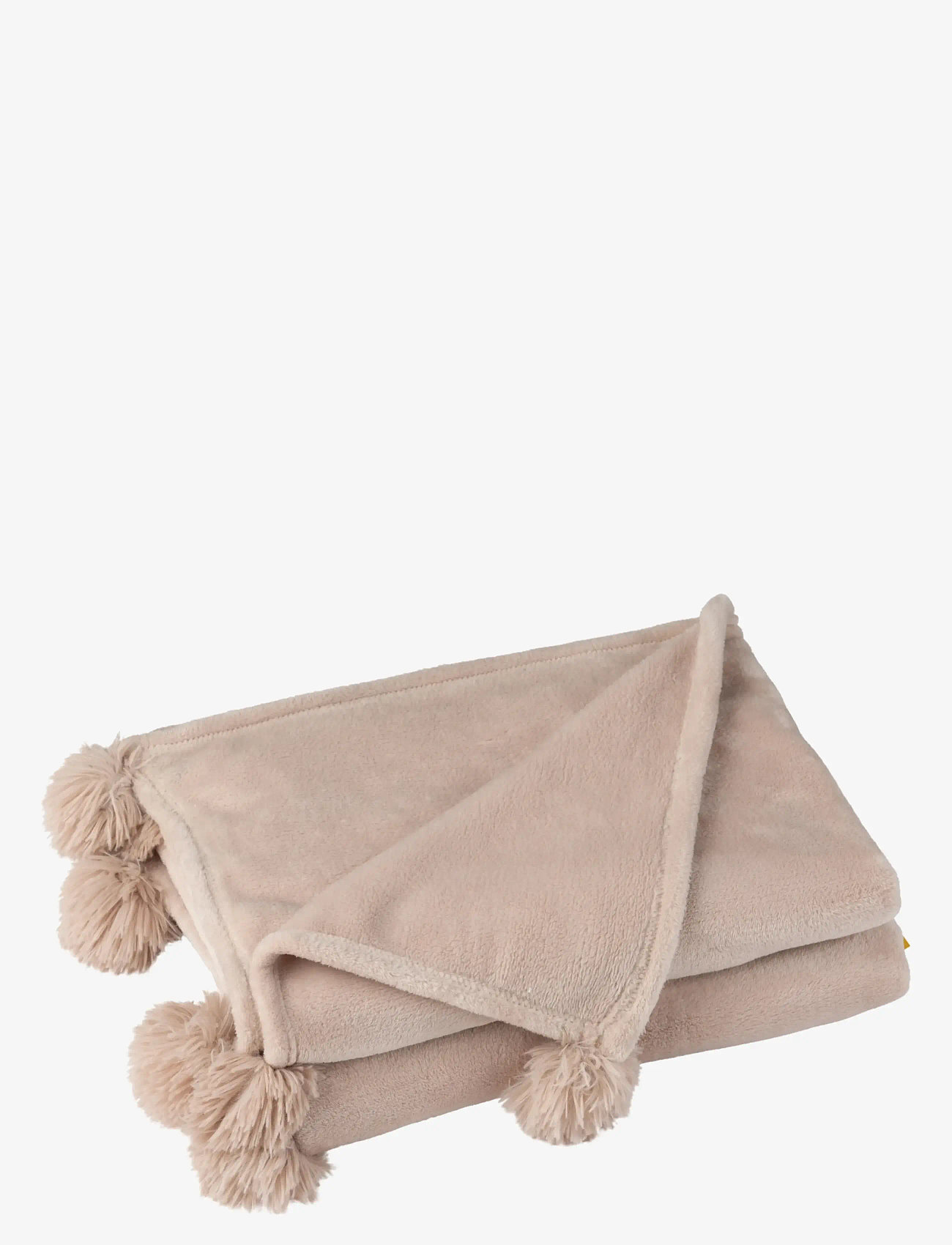 J-Line - PLAID POMPOM POLYESTER DARK BEIGE - tæpper - beige - 0