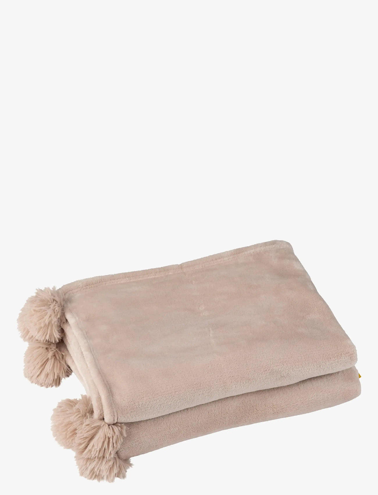 J-Line - PLAID POMPOM POLYESTER DARK BEIGE - tæpper - beige - 1