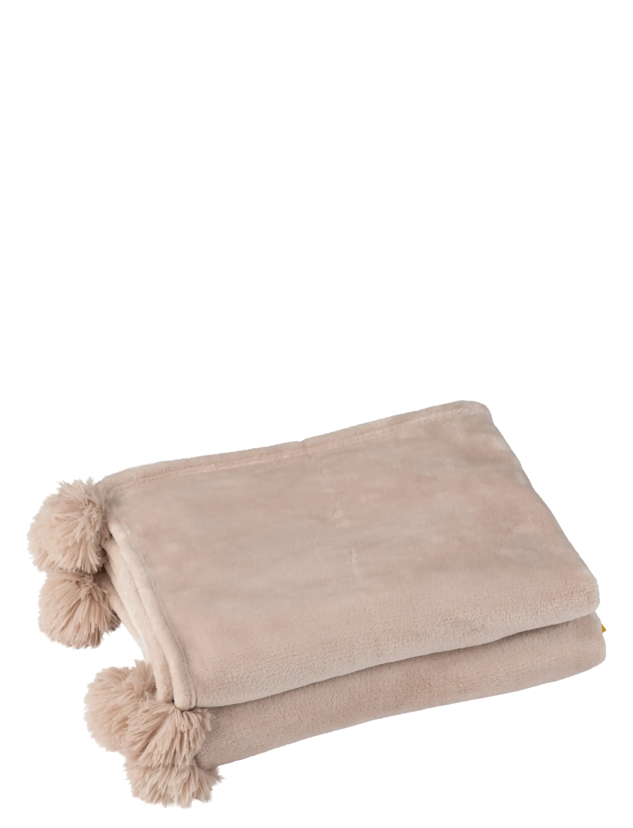 J-Line - PLAID POMPOM POLYESTER DARK BEIGE - filtar - beige - 1