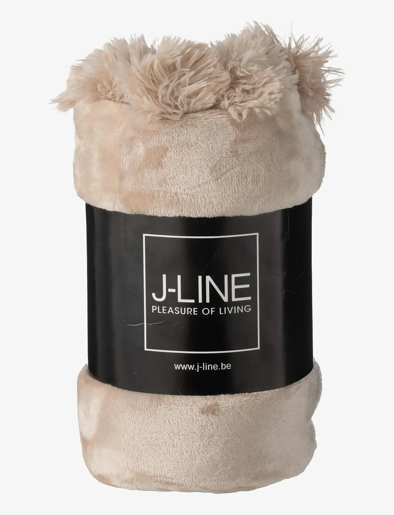 J-Line - PLAID POMPOM POLYESTER DARK BEIGE - tæpper - beige - 2