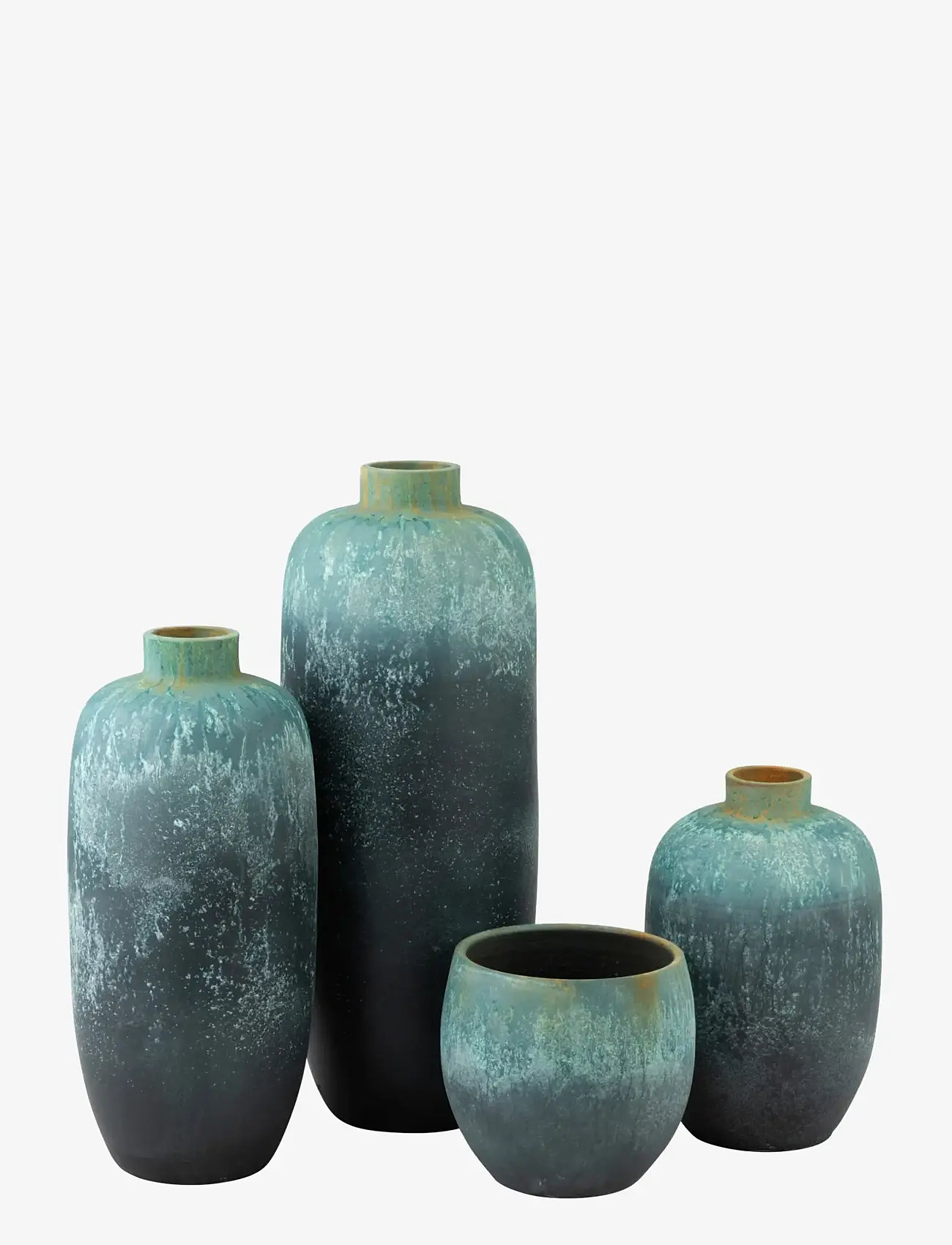 J-Line - VASE VINTAGE CERAMIC AZURE L - vaser - blue - 2