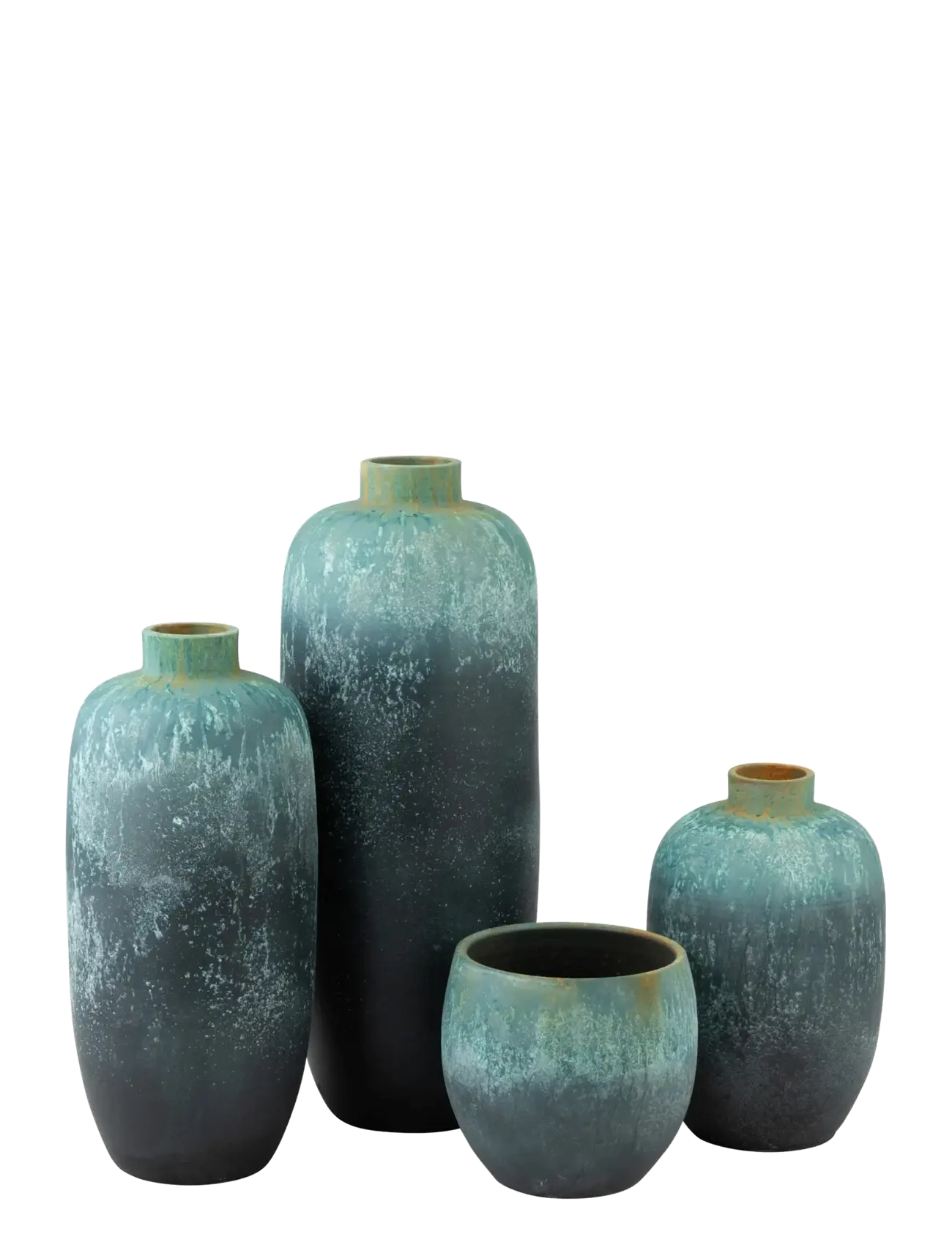 J-Line - VASE VINTAGE CERAMIC AZURE L - vasen - blue - 2
