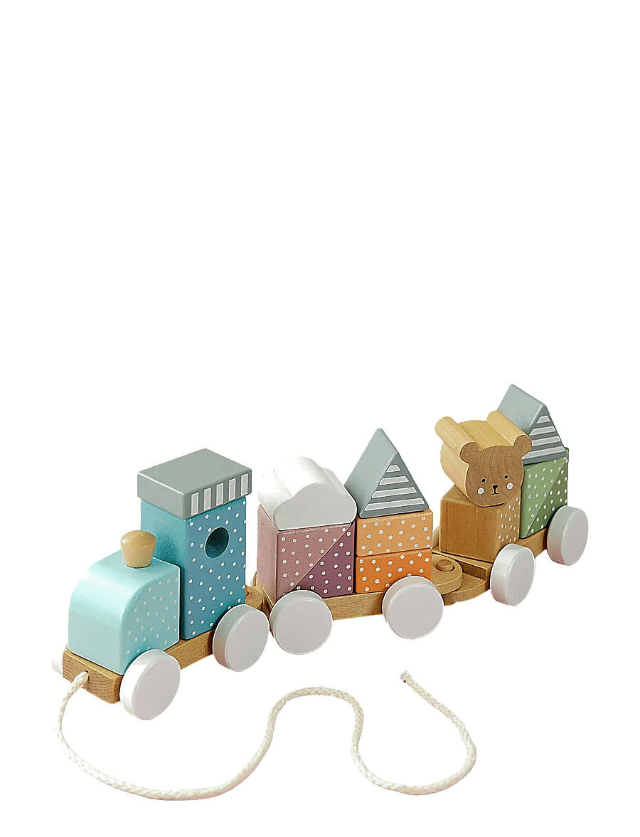 JaBaDaBaDo - Train with blocks Teddy - tõmmatavad mänguasjad - multi coloured - 0