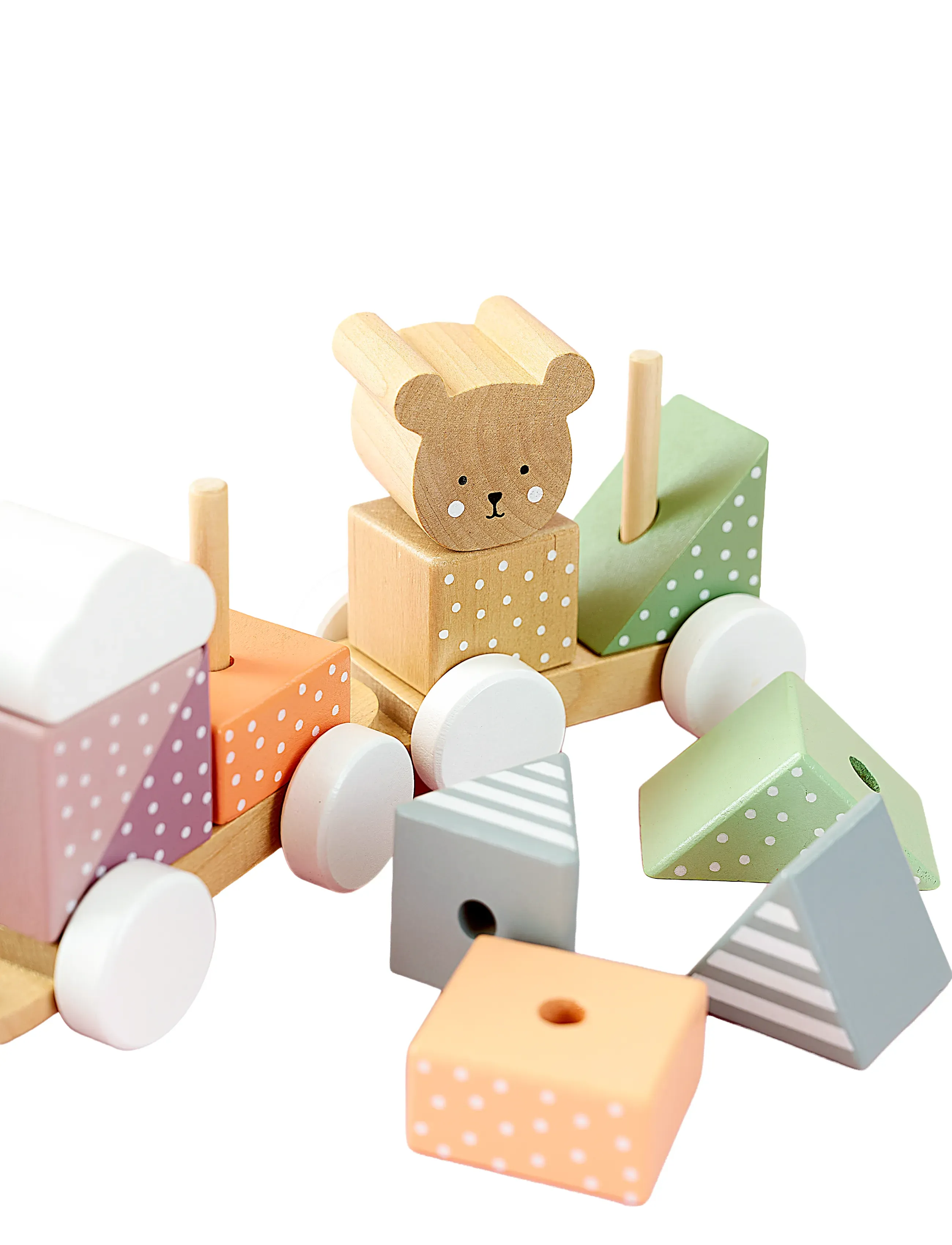 JaBaDaBaDo - Train with blocks Teddy - tõmmatavad mänguasjad - multi coloured - 1