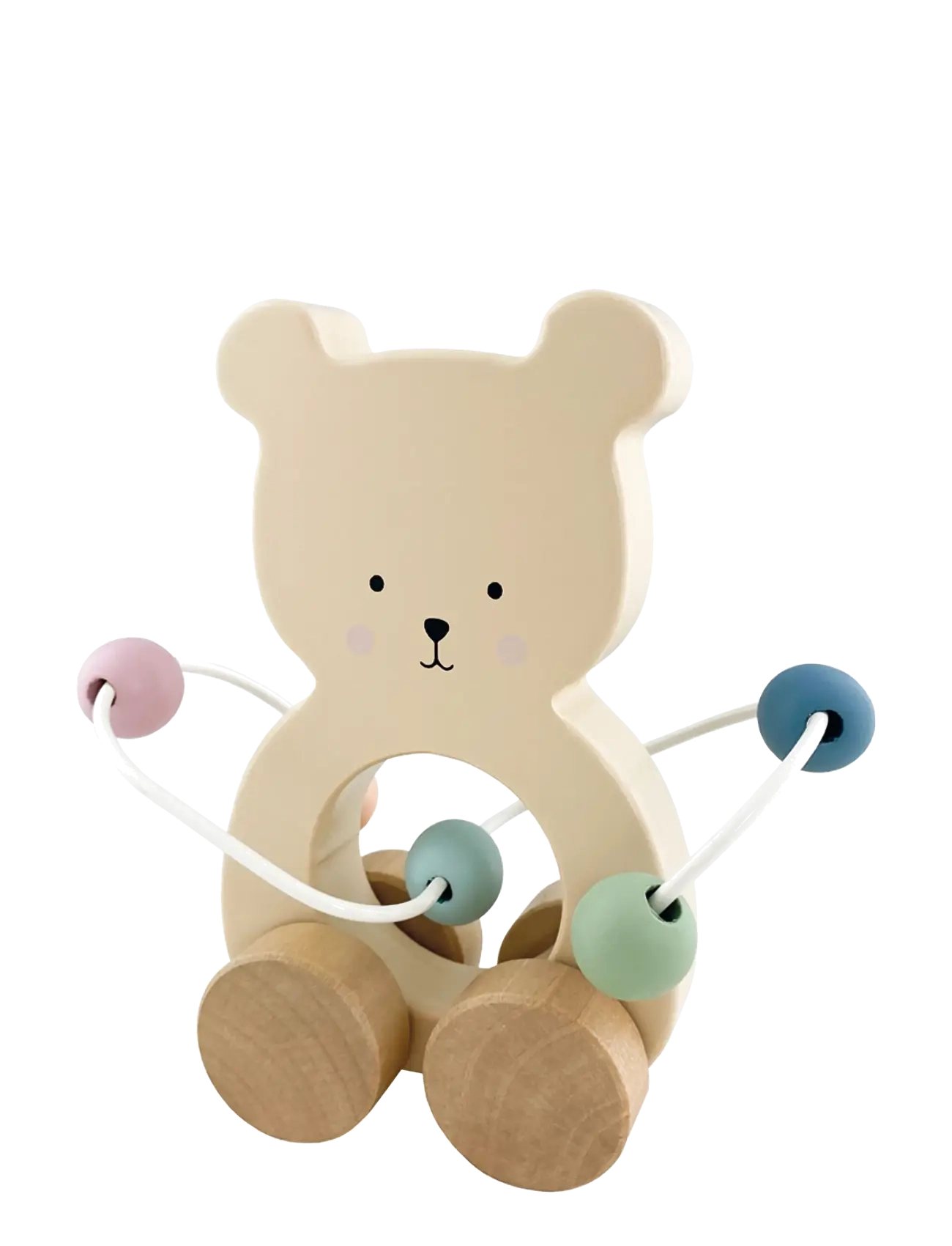 JaBaDaBaDo Pull Teddy with abacus - Beebitooted - MULTI COLOURED / cream