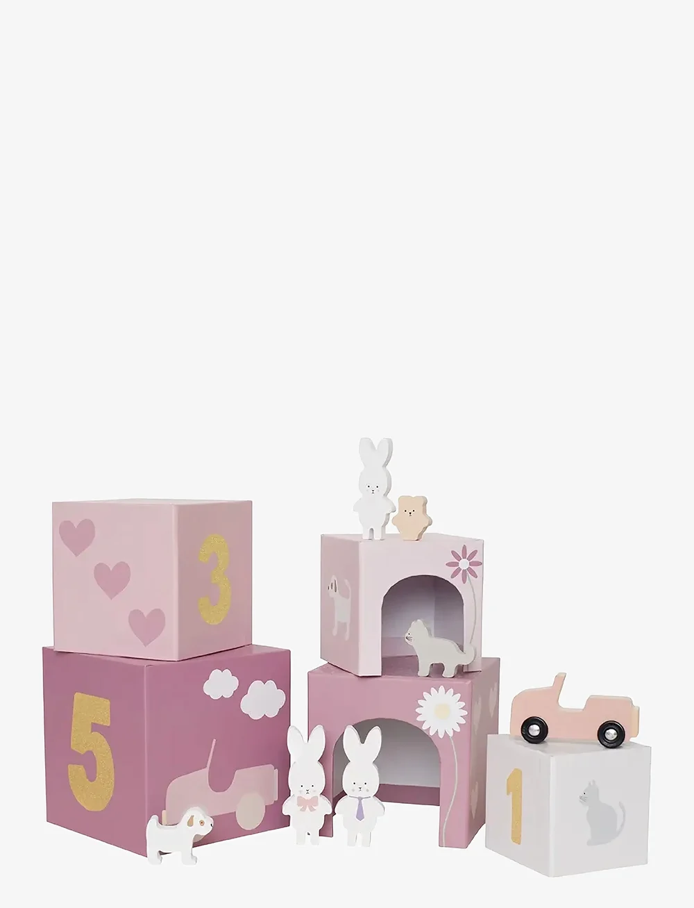 JaBaDaBaDo - Stapelbar kub Bunny 1-5 - stapelklötze - pink - 0
