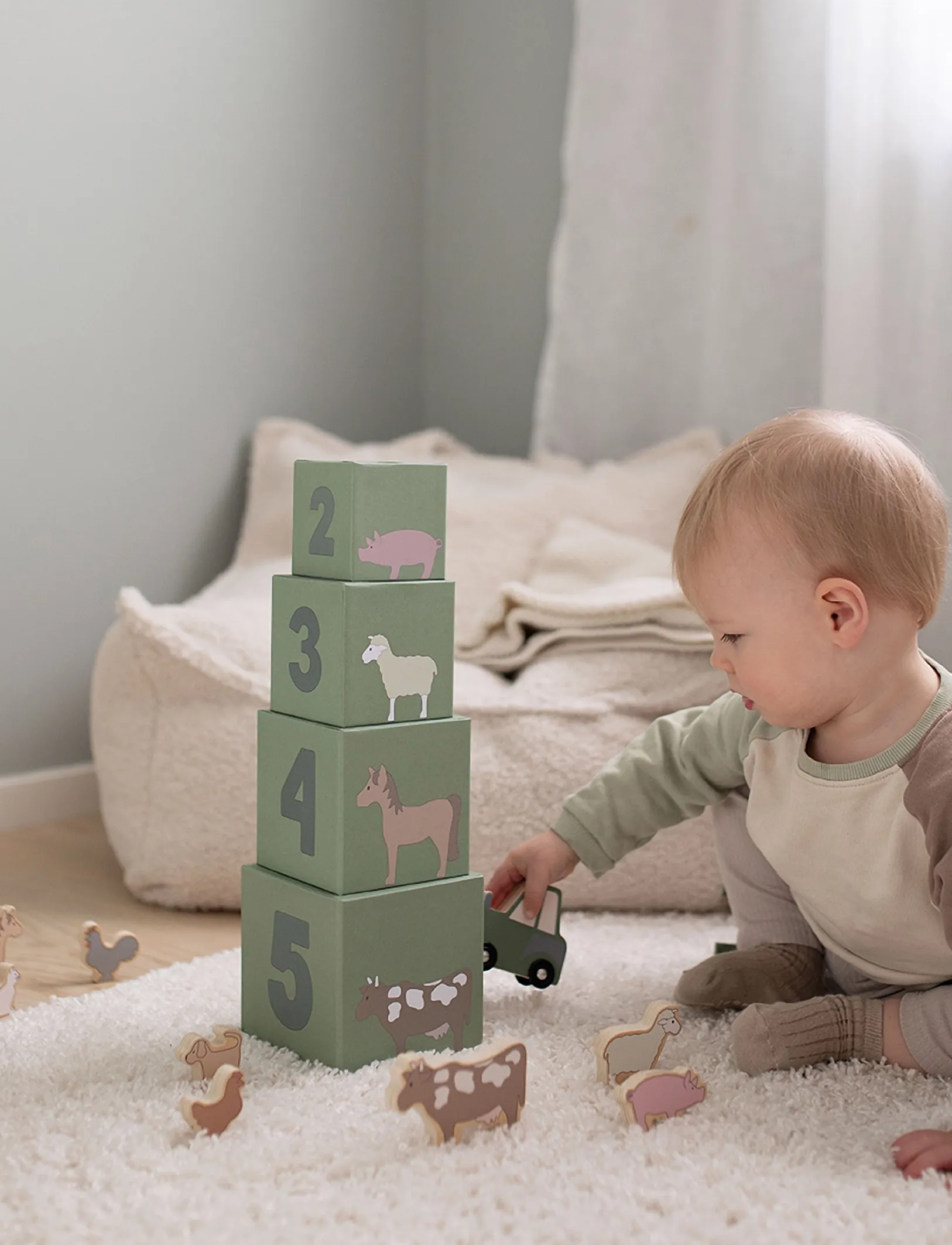 JaBaDaBaDo Stacking Cubes Farm, Kinder,,,Grün Gr.ONE SIZE