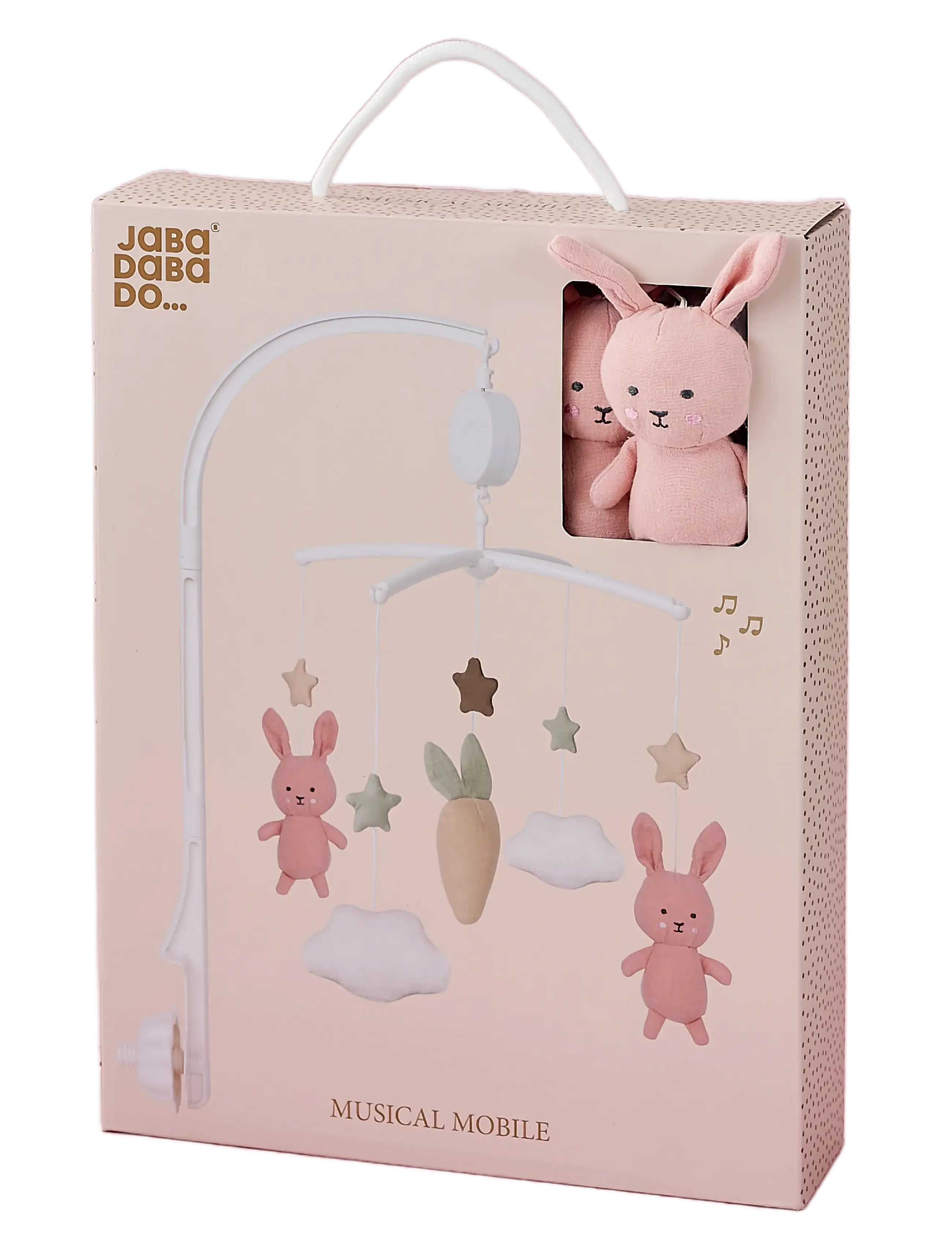 JaBaDaBaDo - Musical mobile Bunny pink - beebi rippuvad mänguasjad - pink - 1