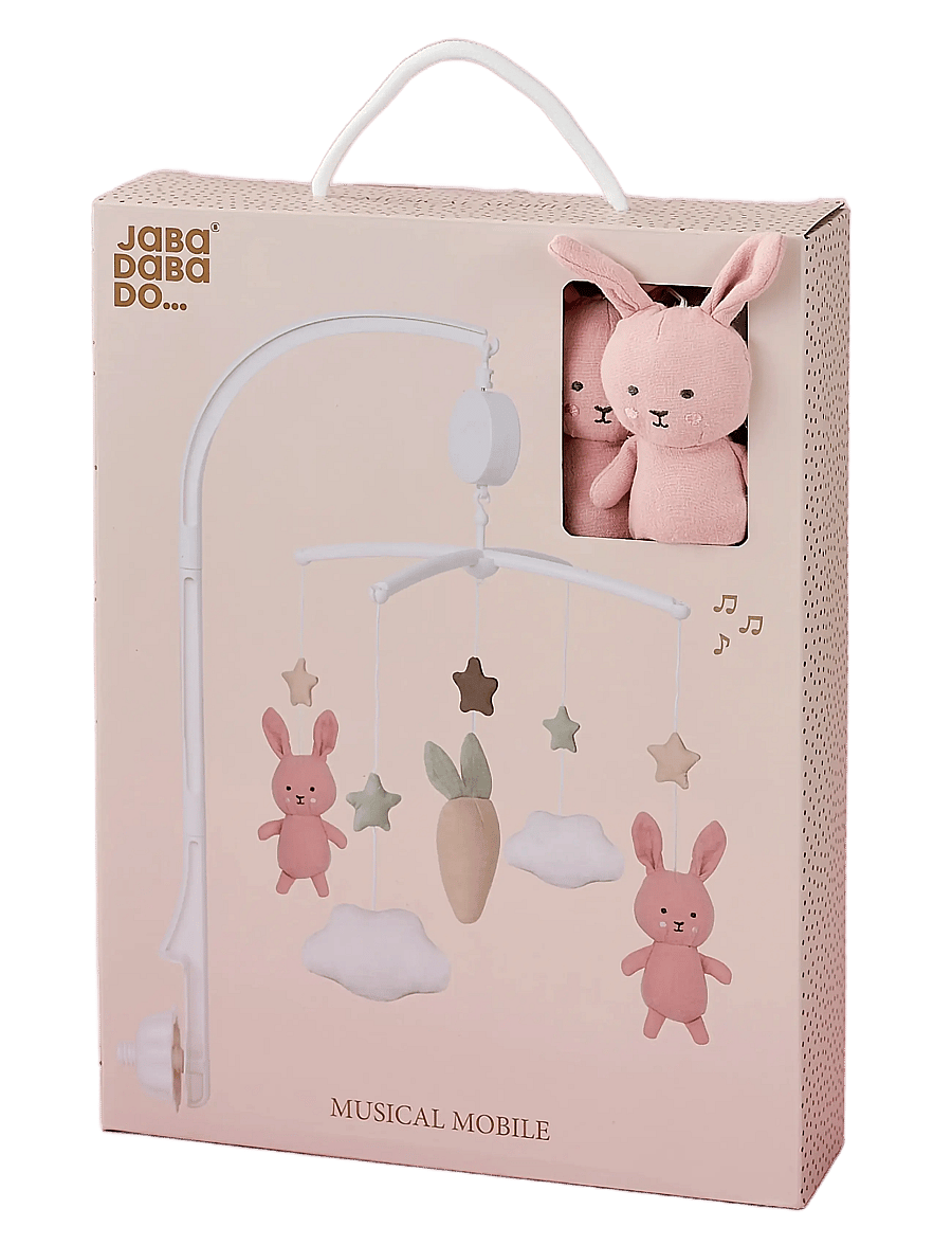 JaBaDaBaDo - Musical mobile Bunny pink - beebi rippuvad mänguasjad - pink - 1