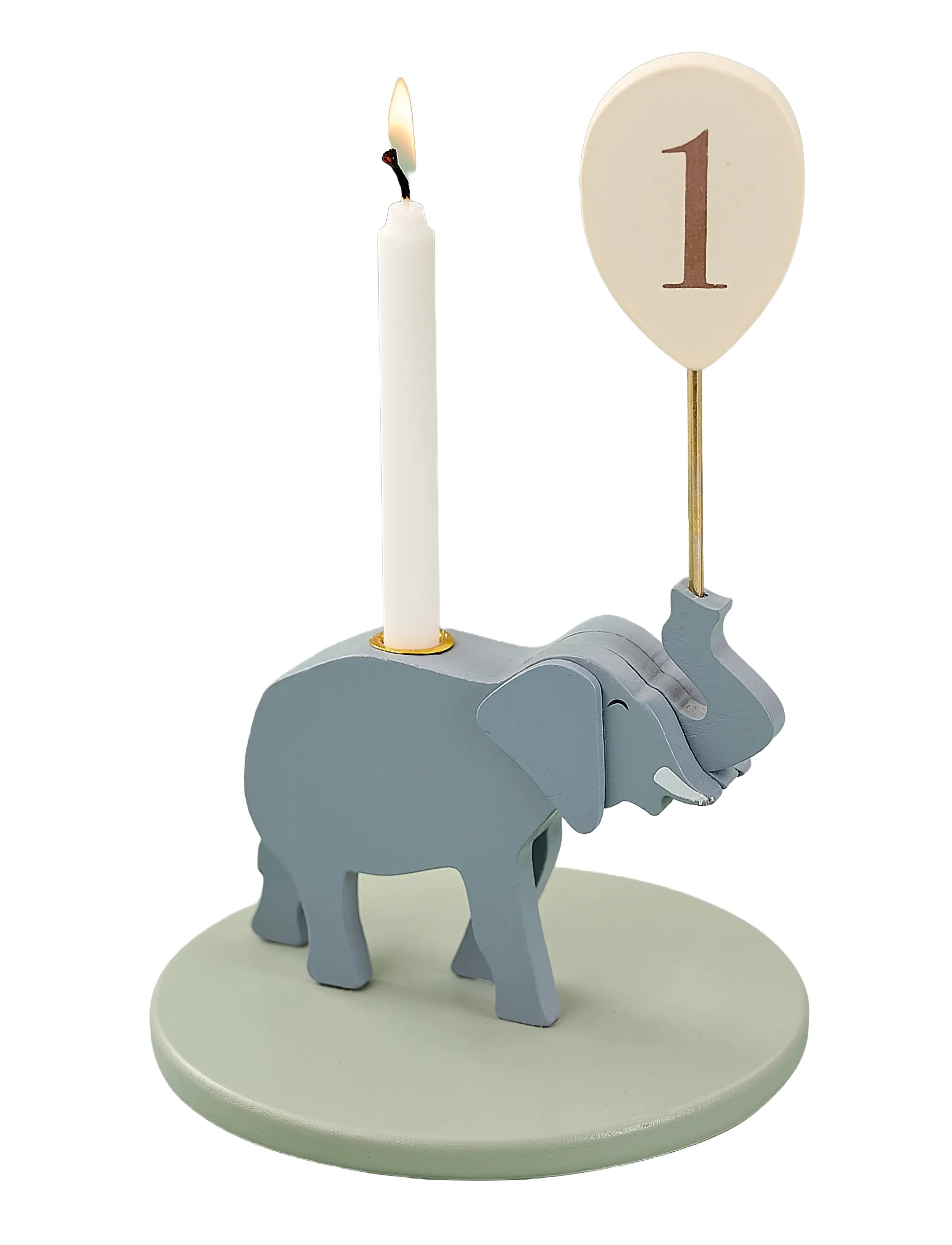 JaBaDaBaDo Candlestick Elephant, Decoration Tilbehør-details, Grå, Str: ONE SIZE