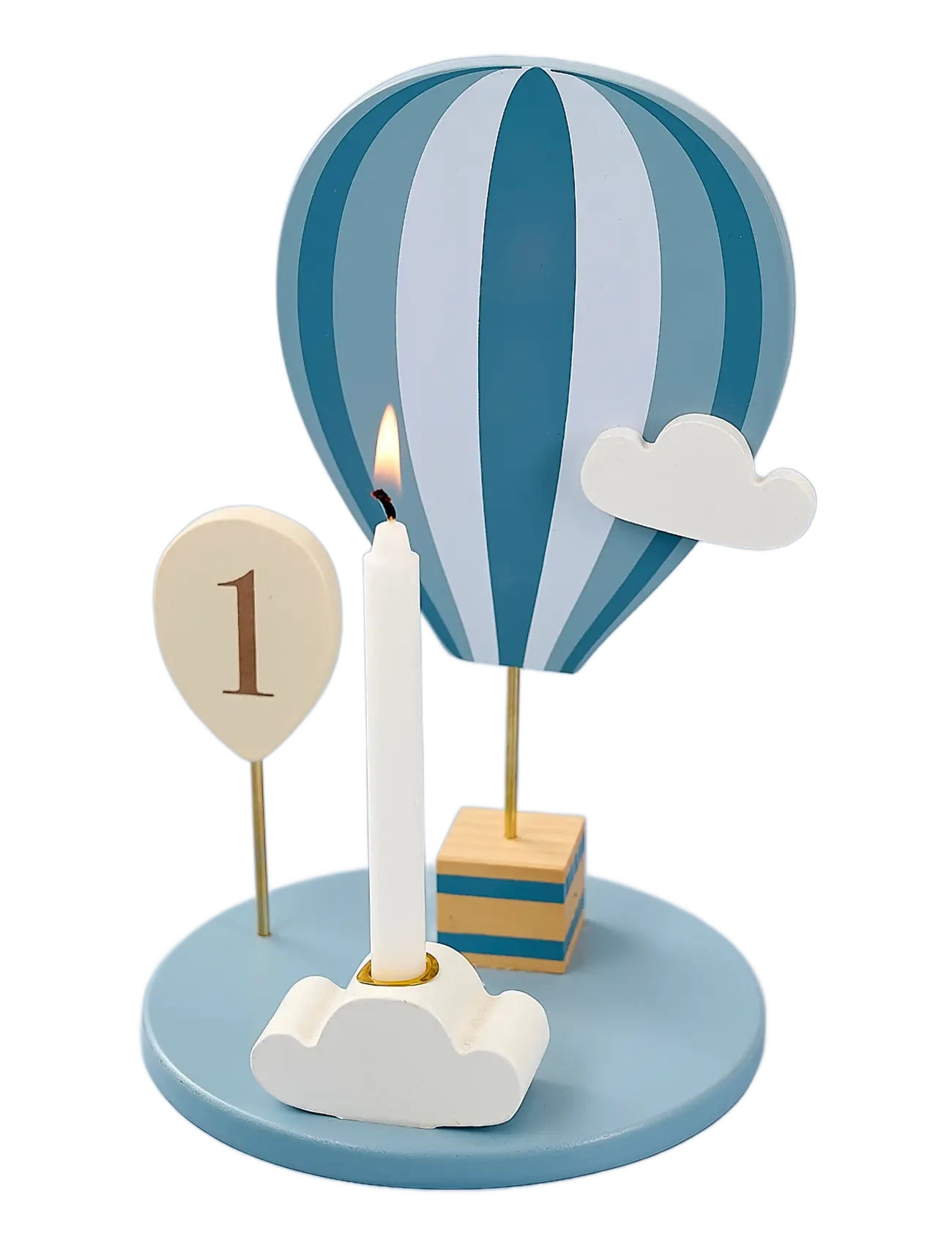 JaBaDaBaDo Candlestick Air Balloon Blue, Decoration Tilbehør-details, Blå, Str: ONE SIZE